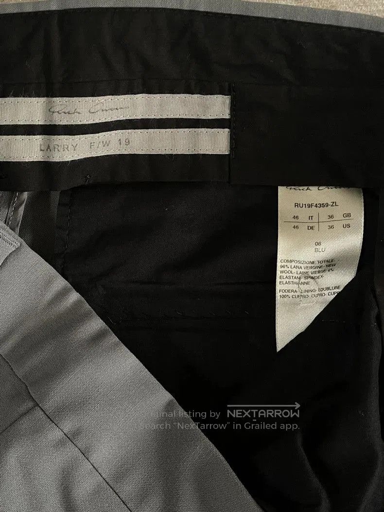 Rick Owens Rick Owens Gray Cropped Suit Pants. Size US 30 / EU 46 - 2 Thumbnail