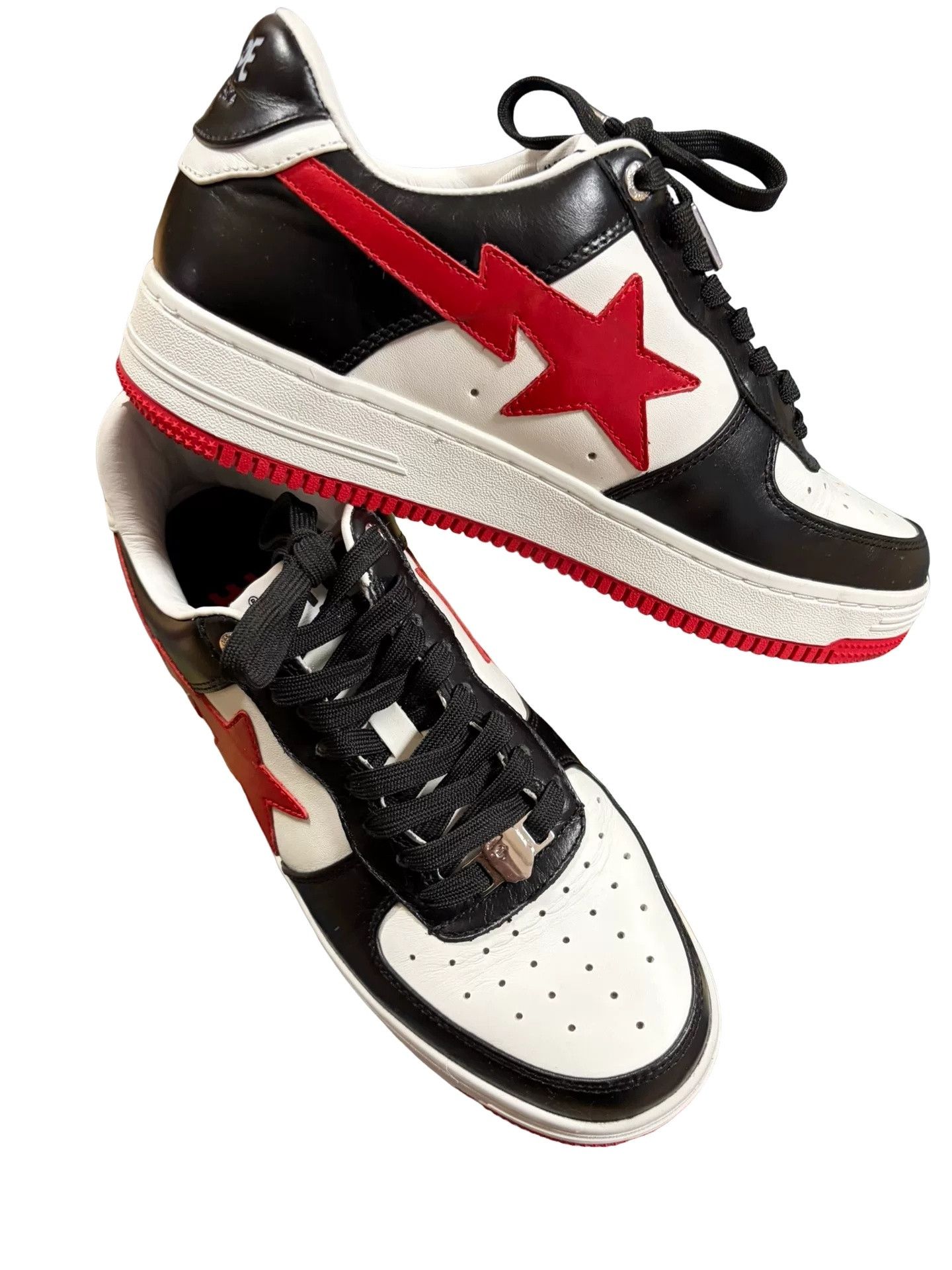 Bape BAPE STA Black Red Low-Top Sneakers US 9 Size US 9 / EU 42 - 1 Thumbnail