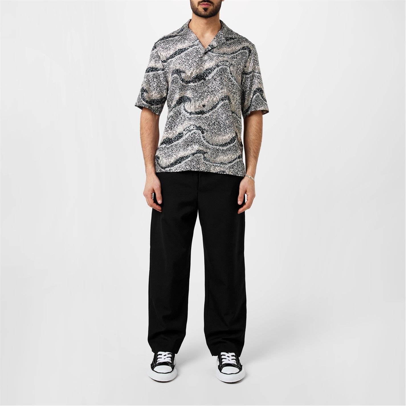 Amiri AMIRI Silk Short-Sleeve Embellished Shirt Size US M / EU 48-50 / 2 - 5 Thumbnail