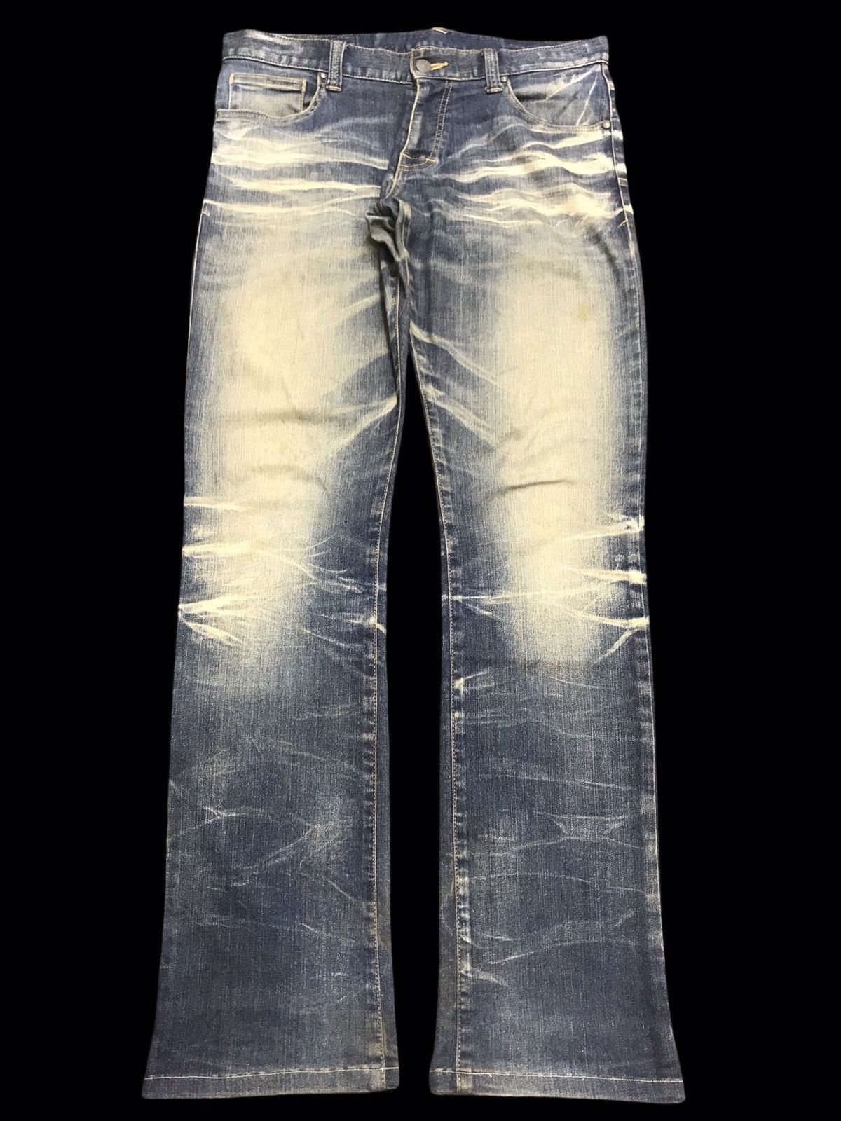 Japanese Brand 💥FLARE💥Tornado Mart Claws Fades ARCHIVAL Dirty Denim F239 Size US 32 / EU 48 - 1 Thumbnail