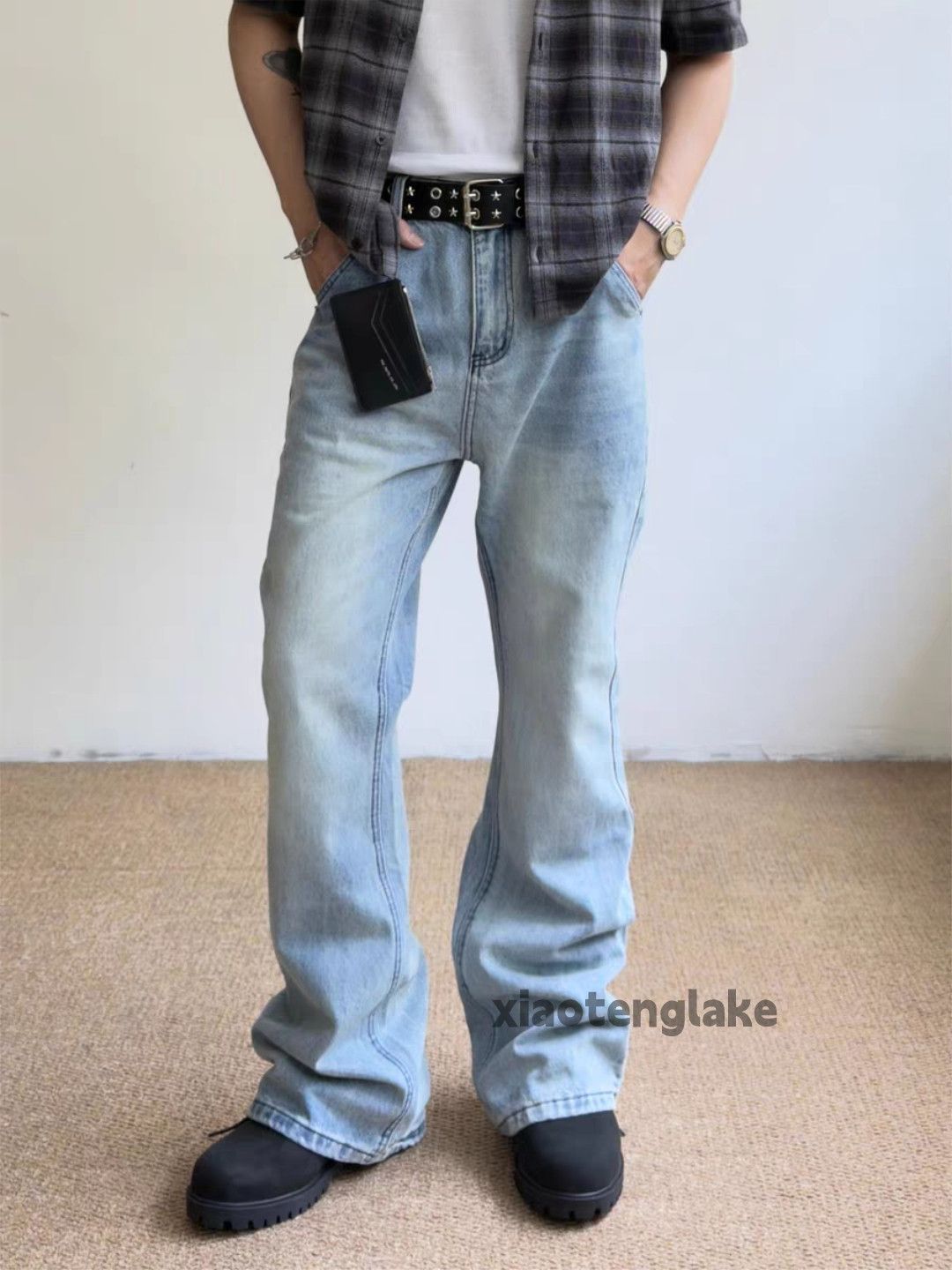 Jean zx Balenciaga rickowens style distressed flared faded jeans Size US 32 / EU 48 - 5 Thumbnail