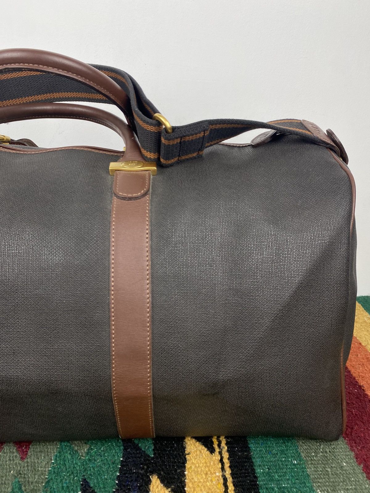 Alfred Dunhill Alfred Dunhill Brown PVC Leather Trim Boston Bag Size ONE SIZE - 7 Thumbnail