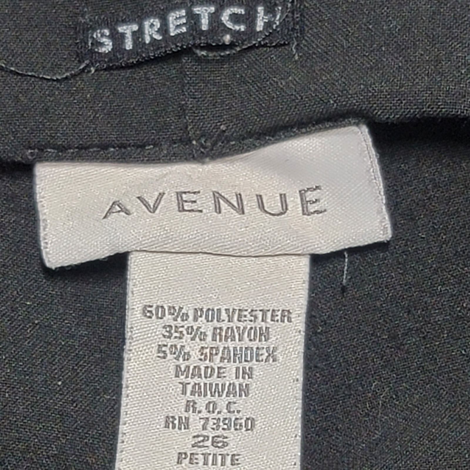 Other Avenue Black Stretch Flat Front Dress Pants 26P Side Zip Size 42" / US 20 - 4 Thumbnail