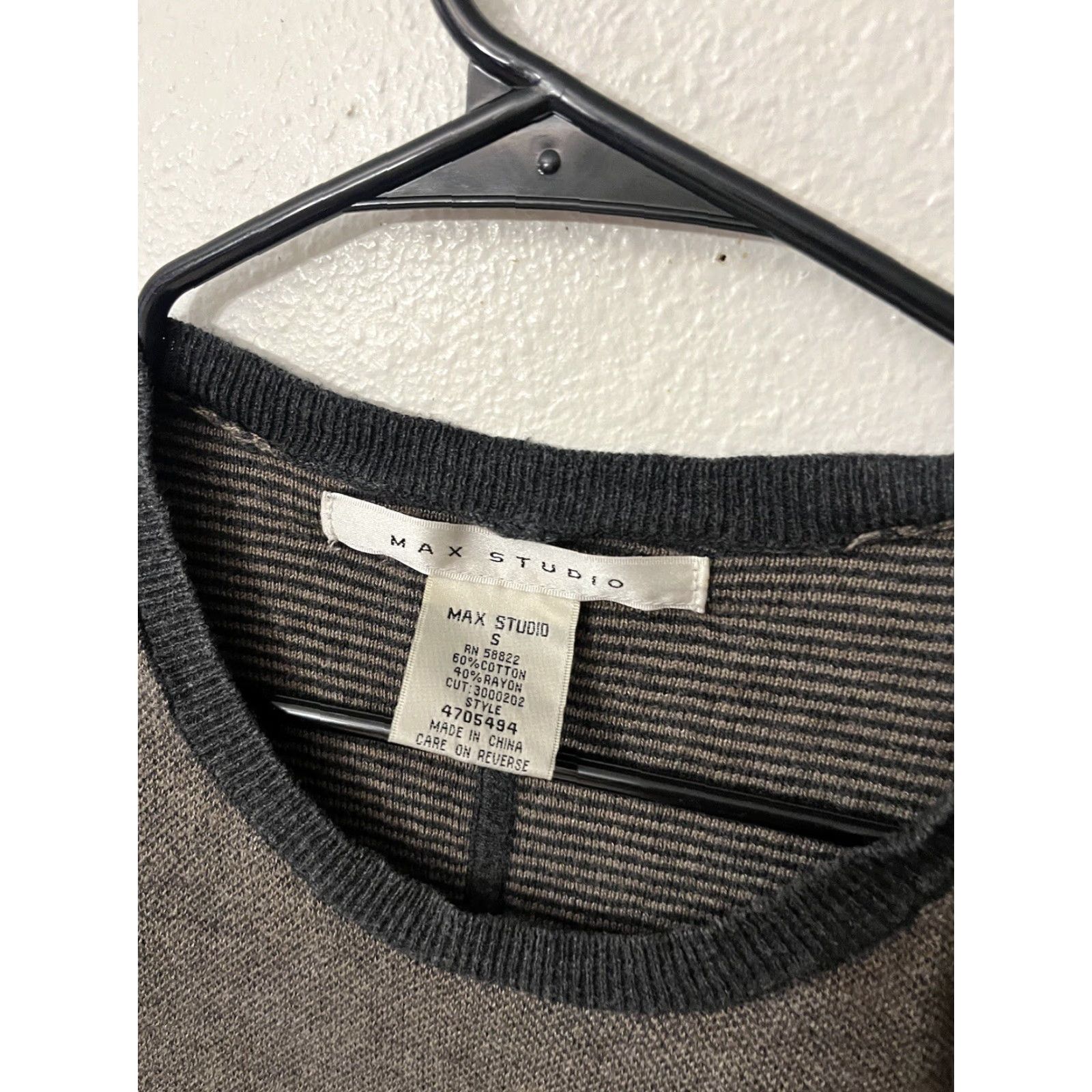 Vintage Max Studio Womens 3/4 Sleeve Sweater Tie Front Size S Brown Striped Size S / US 4 / IT 40 - 3 Thumbnail