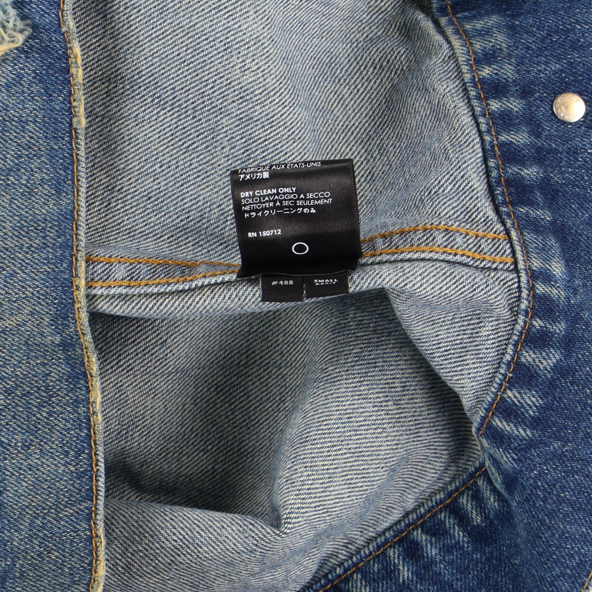 Amiri Blue Distressed Wrangler Denim Jacket Size US S / EU 44-46 / 1 - 8 Thumbnail