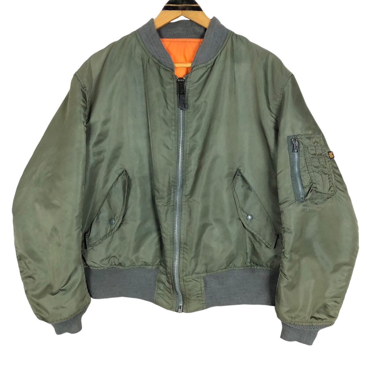 【90's】ALPHA INDUSTRIES MA-1 Alpha Industries 1990s Made in USA MA-1 Bomber Jacket Dark