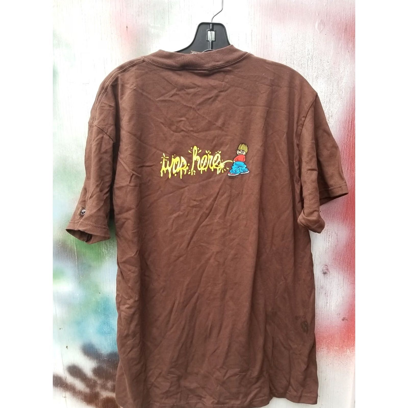 Vintage VINTAGE SKIPTOOTH SKATE SHIRT Mens T-Shirt M Brown Short Sleeve Graphic Tee 90s BMX Bike Size US M / EU 48-50 / 2 - 5 Thumbnail