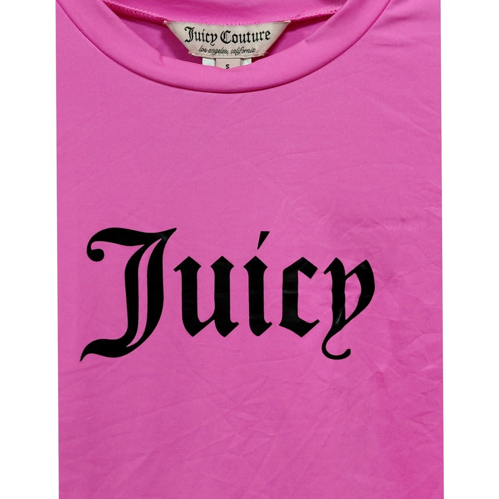 Juicy Couture Juicy Couture Pink Long Sleeve Top Solid Knit Women S Blouse Crew Neck Pullover Stretch Casual Front Logo Printed Quick Ship NWT Size S / US 4 / IT 40 - 3 Thumbnail