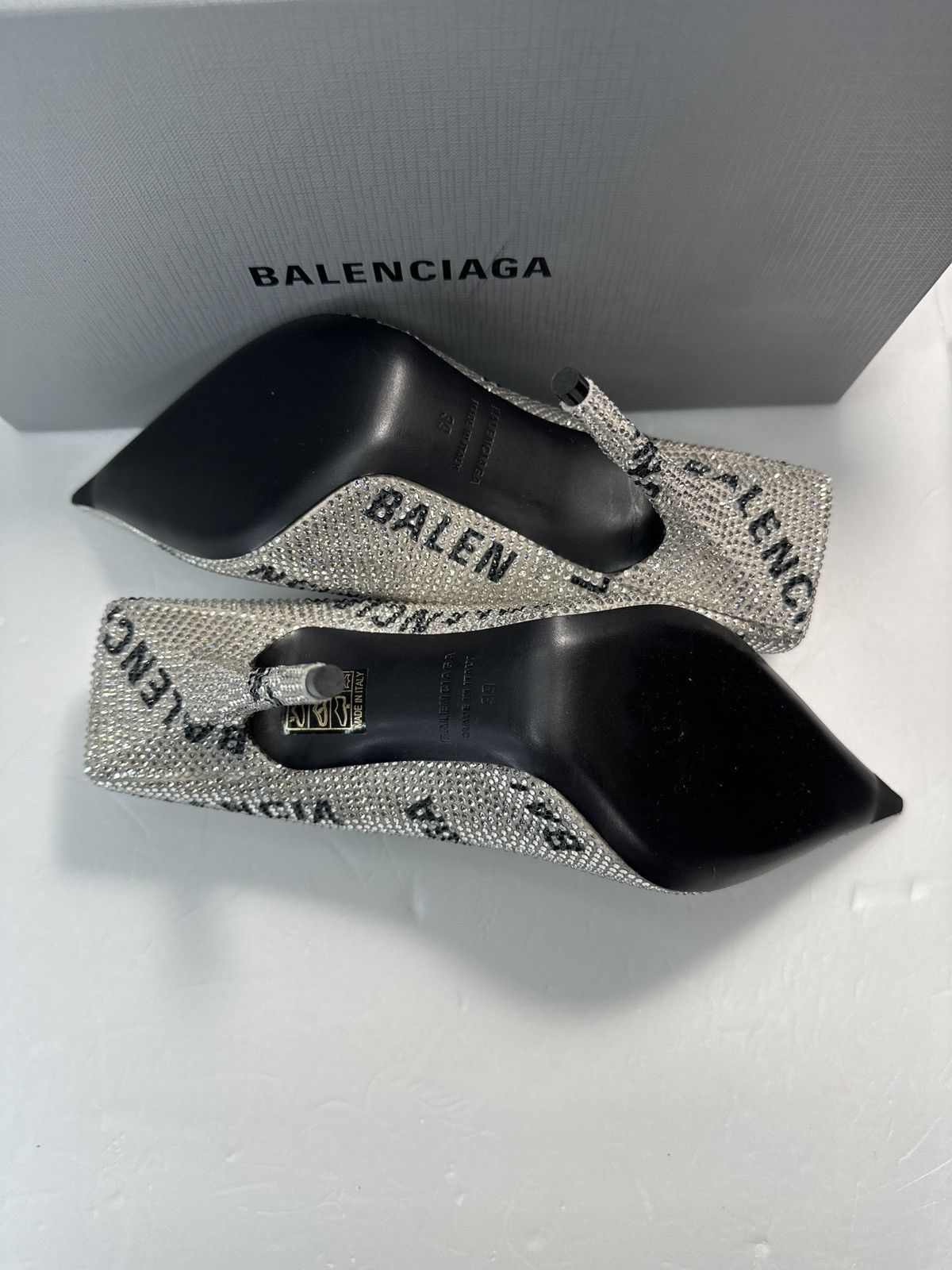 Balenciaga BALENCIAGA Square Knife embellished pumps Size US 9 / IT 39 - 8 Thumbnail