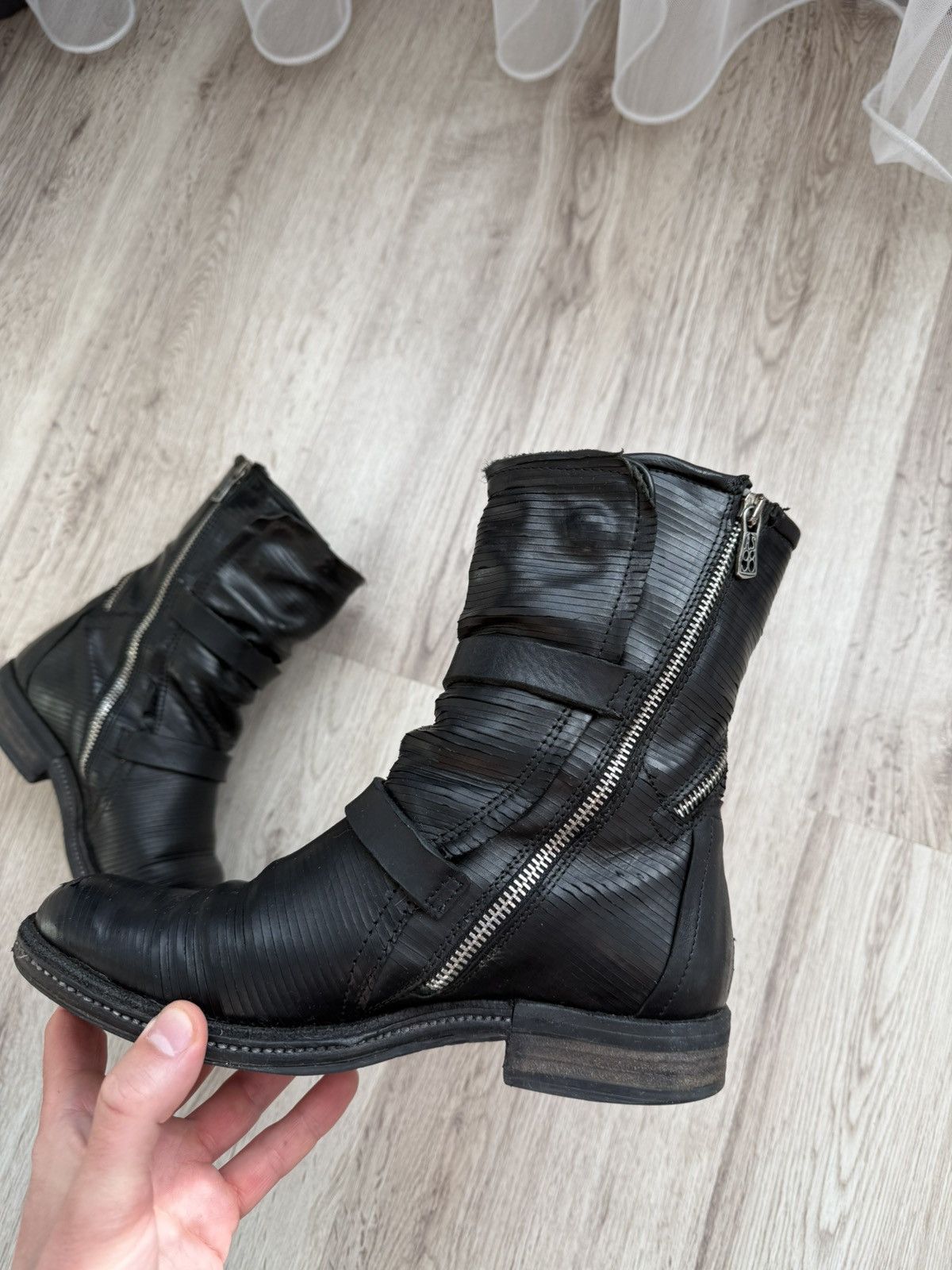 A.S.98 Airstep A.S.98 Black Leather Buckle Strap Zip Biker EU 38 Size US 8 / IT 38 - 18 Thumbnail