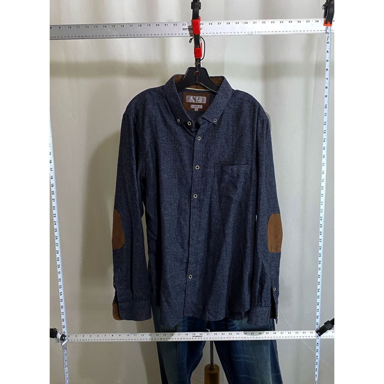 Vintage Craft & Flow Shirt Long Sleeve Slim Large L Elbow Patch Mens Shirt Size US L / EU 52-54 / 3 - 3 Thumbnail