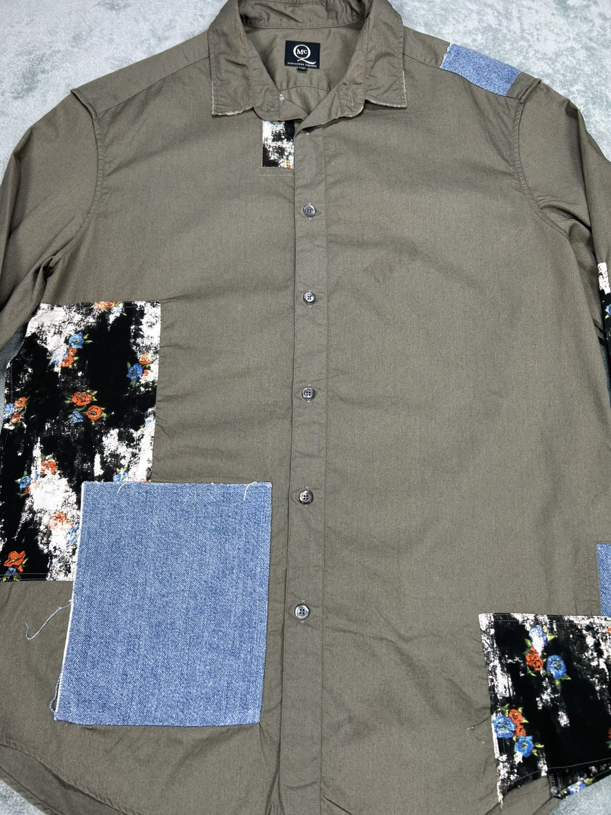 Alexander McQueen Alexander Mcqueen Patchwork Button Shirt Size US L / EU 52-54 / 3 - 3 Thumbnail
