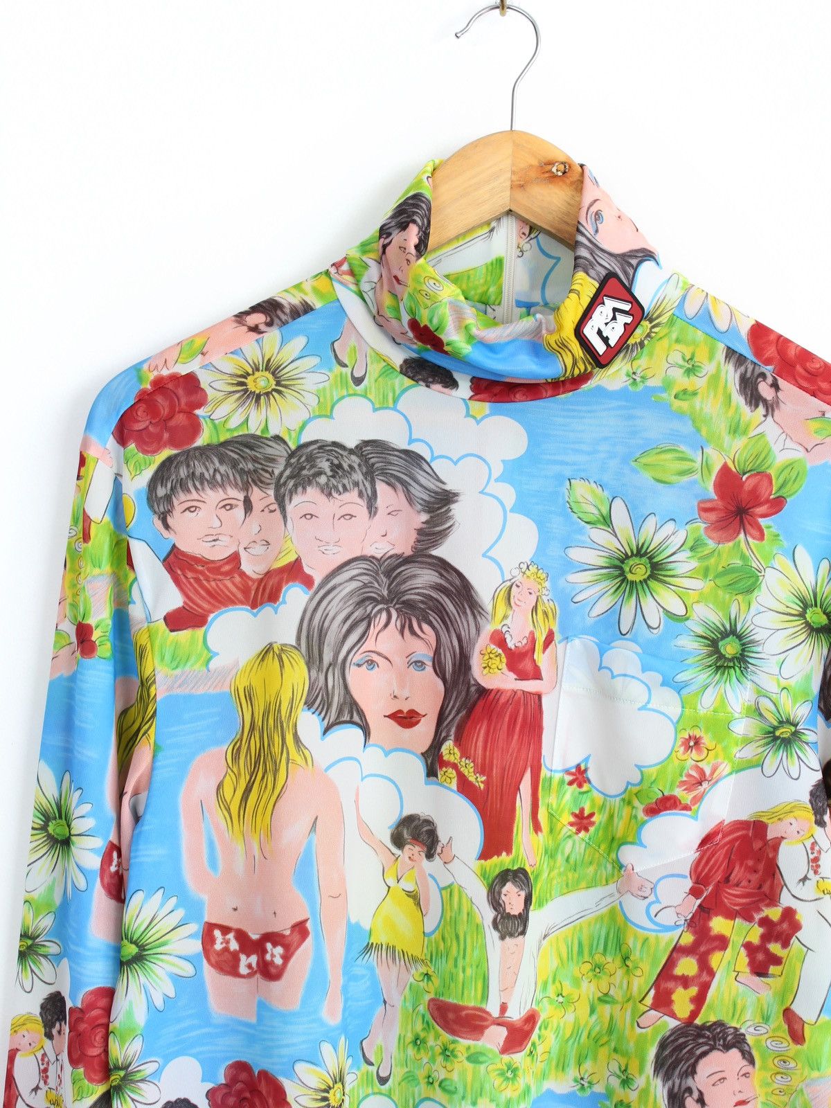 Prada Prada Ss’19 Flashback Print Turtleneck Jersey Top Longsleeve Size US XL / EU 56 / 4 - 2 Thumbnail