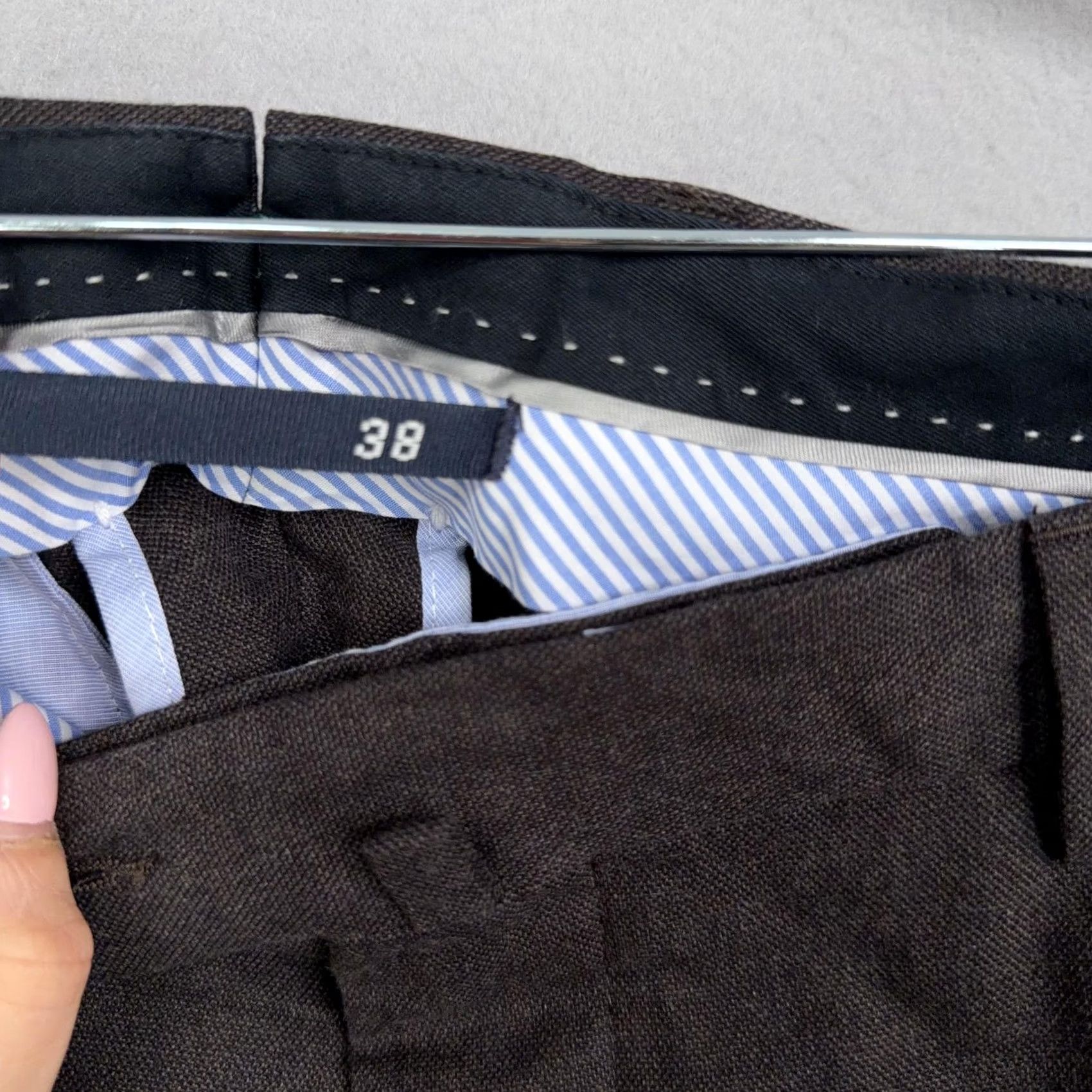 Hamilton Kent & Curwen Pants Mens 38 Brown Hamilton Cotton Dress Tapered Slacks Size US 38 / EU 54 - 3 Thumbnail