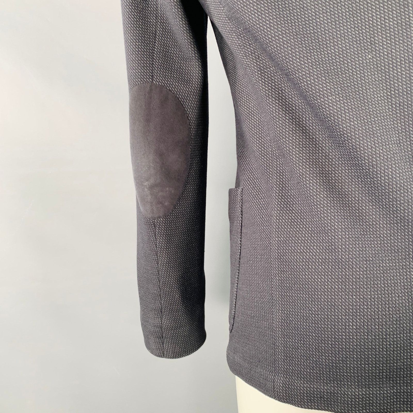 Armani Collezioni Size 40 Black Blue Textured Wool Blend Sport Coat Size 40R - 5 Thumbnail