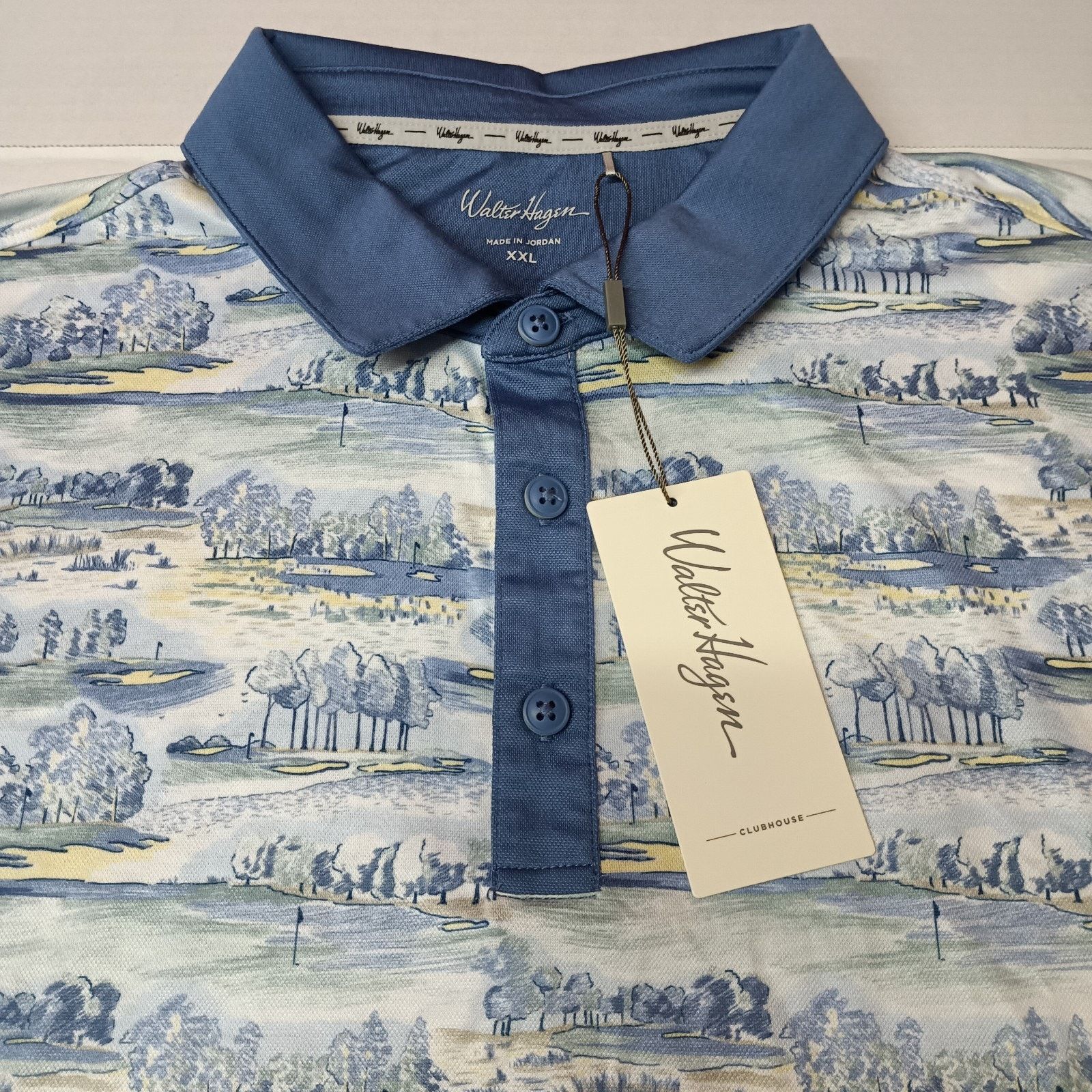 Other Walter Hagen Clubhouse Polo Shirt Men's 2XL White Blue Size US XXL / EU 58 / 5 - 2 Thumbnail