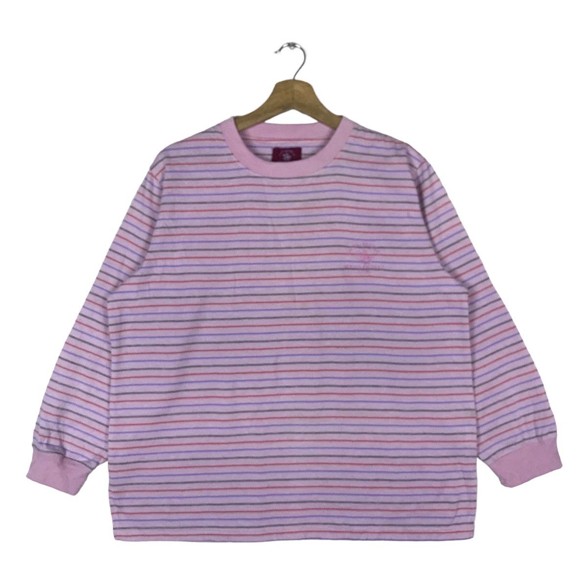 image of Vintage Santa Barbara Polo & Racquet Club Stripe Pullover in Pink, Women's (Size XL)