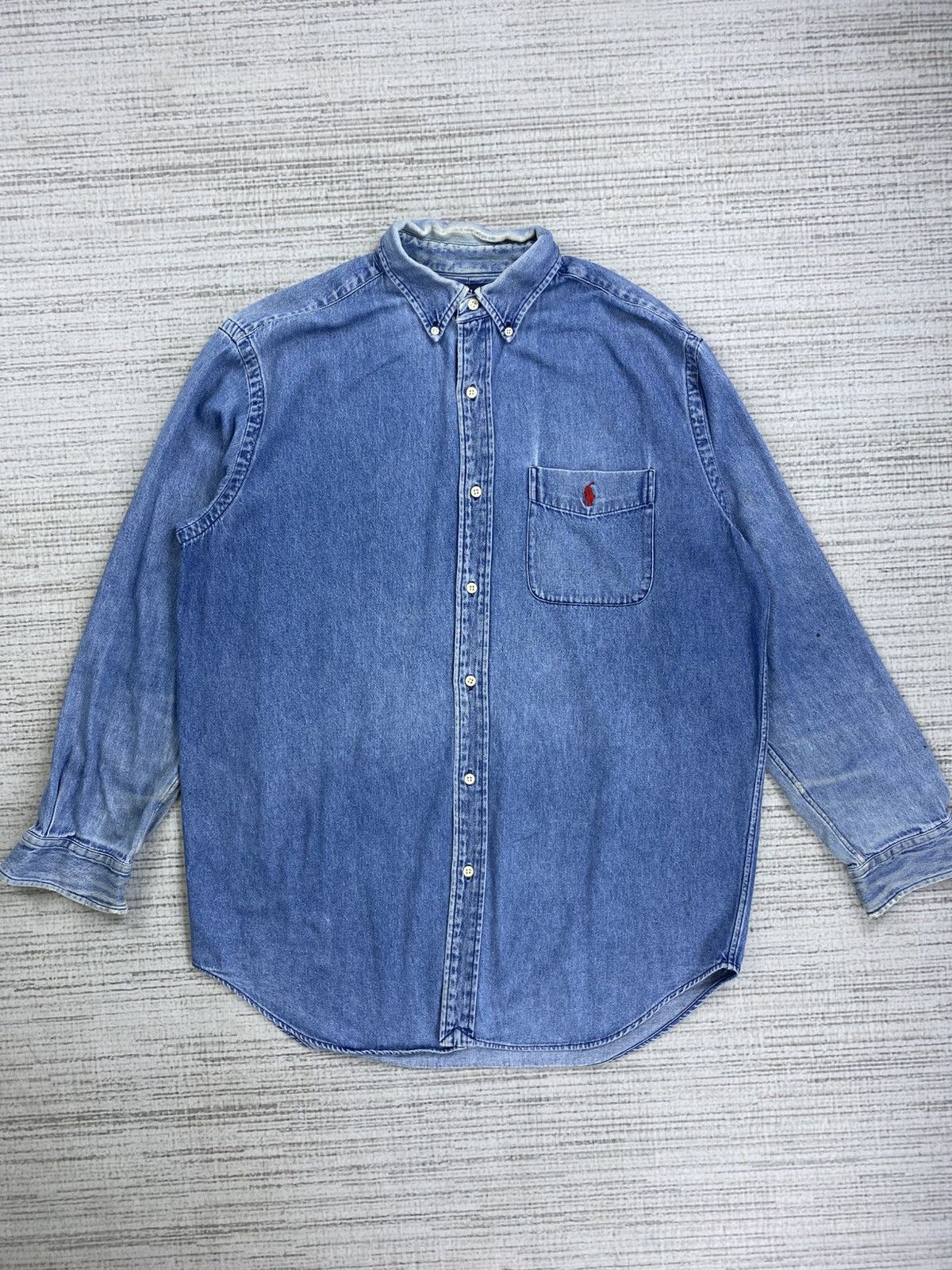 Japanese Brand × Ralph Lauren × Vintage Vintage 90s Polo Ralph Lauren Button Ups Denim Shirt Size US L / EU 52-54 / 3 - 1 Thumbnail