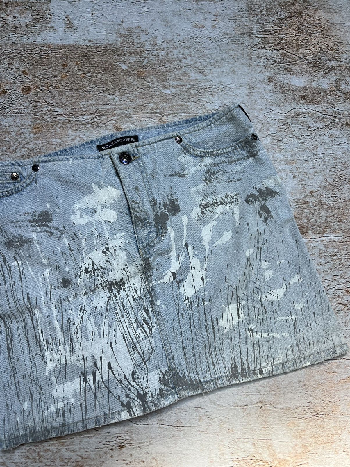 Versace Jeans Couture Versace jeans couture vintage painted denim mini skirt Size 28" / US 6 / IT 42 - 3 Thumbnail