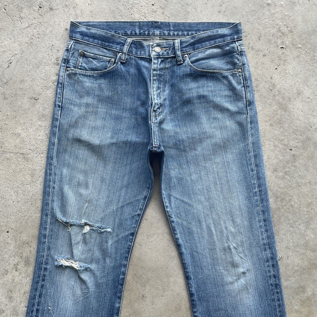 Japanese Brand Vintage Japanese Broken Denim Distressed Jeans Faded Pants Size US 32 / EU 48 - 3 Thumbnail