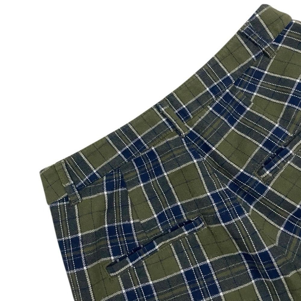 Asos ASOS Green & Navy Blue Plaid High Rise Trousers Size 25" / US 0 / IT 36 - 5 Thumbnail