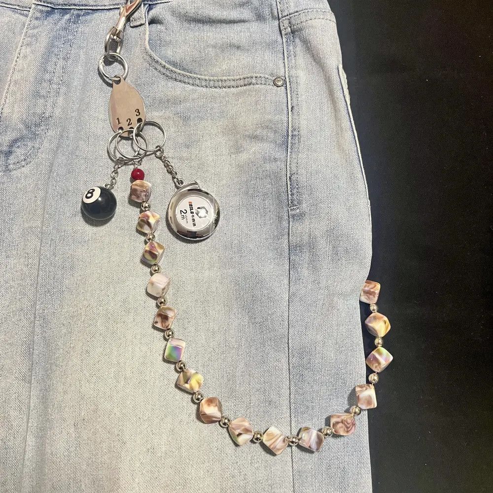 Japanese Brand Multicolour Stone Square beads Pants chain Size ONE SIZE - 1 Thumbnail