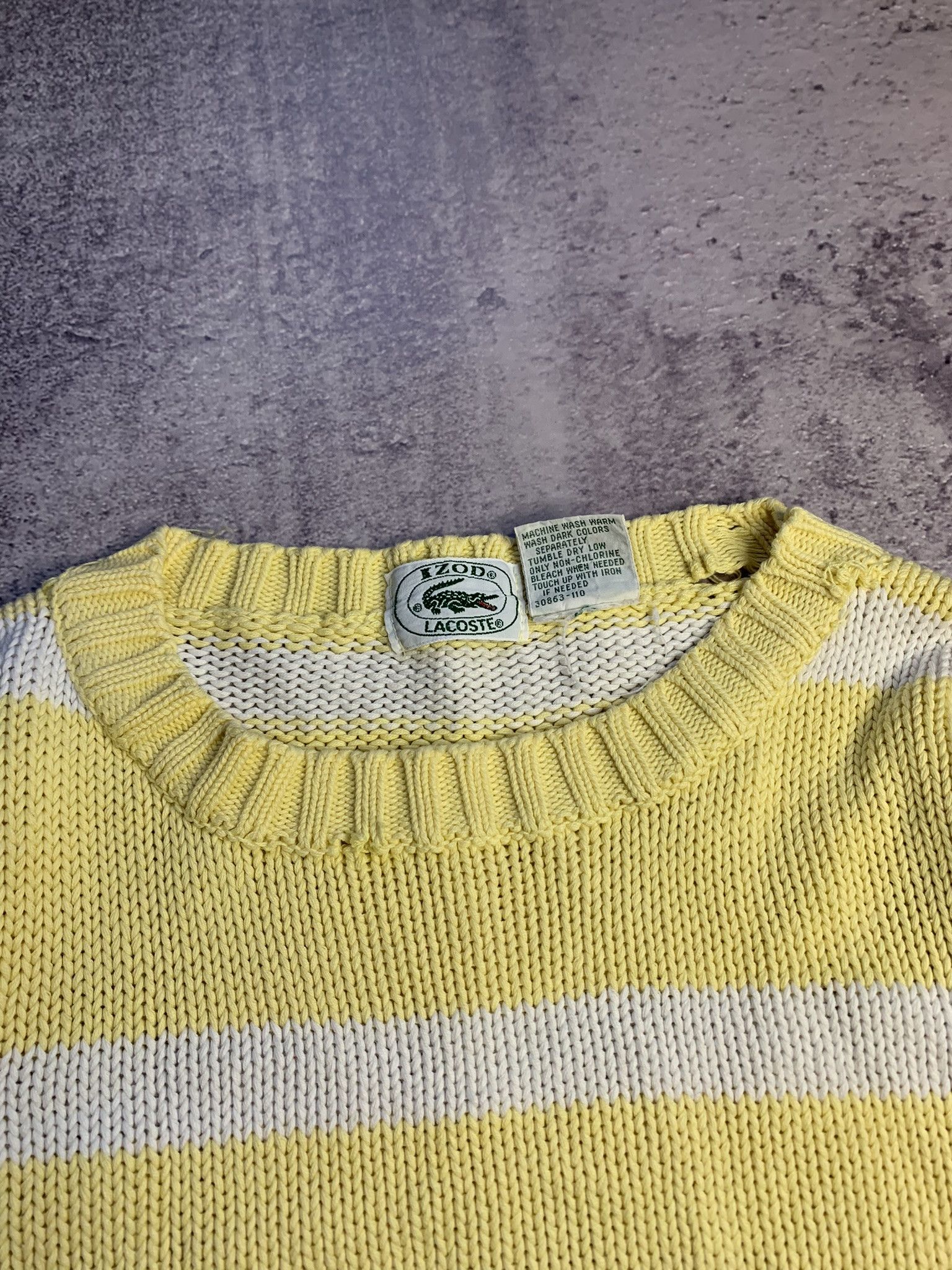 Lacoste Vintage Lacoste Striped Knit Sweater Size US M / EU 48-50 / 2 - 7 Thumbnail
