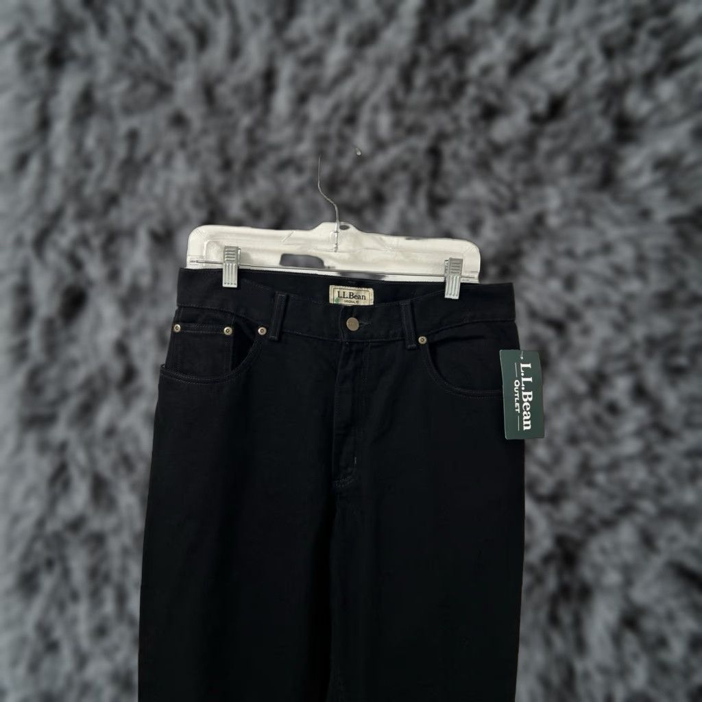 Vintage L.L. Bean Jeans Womens 12x32 Black Double L Straight Leg 100% Cotton NWT Denim Zipper Button Five-Pocket Modern Classic Jeans Mens Women? Size 34" / US 12 / IT 48 - 1 Thumbnail
