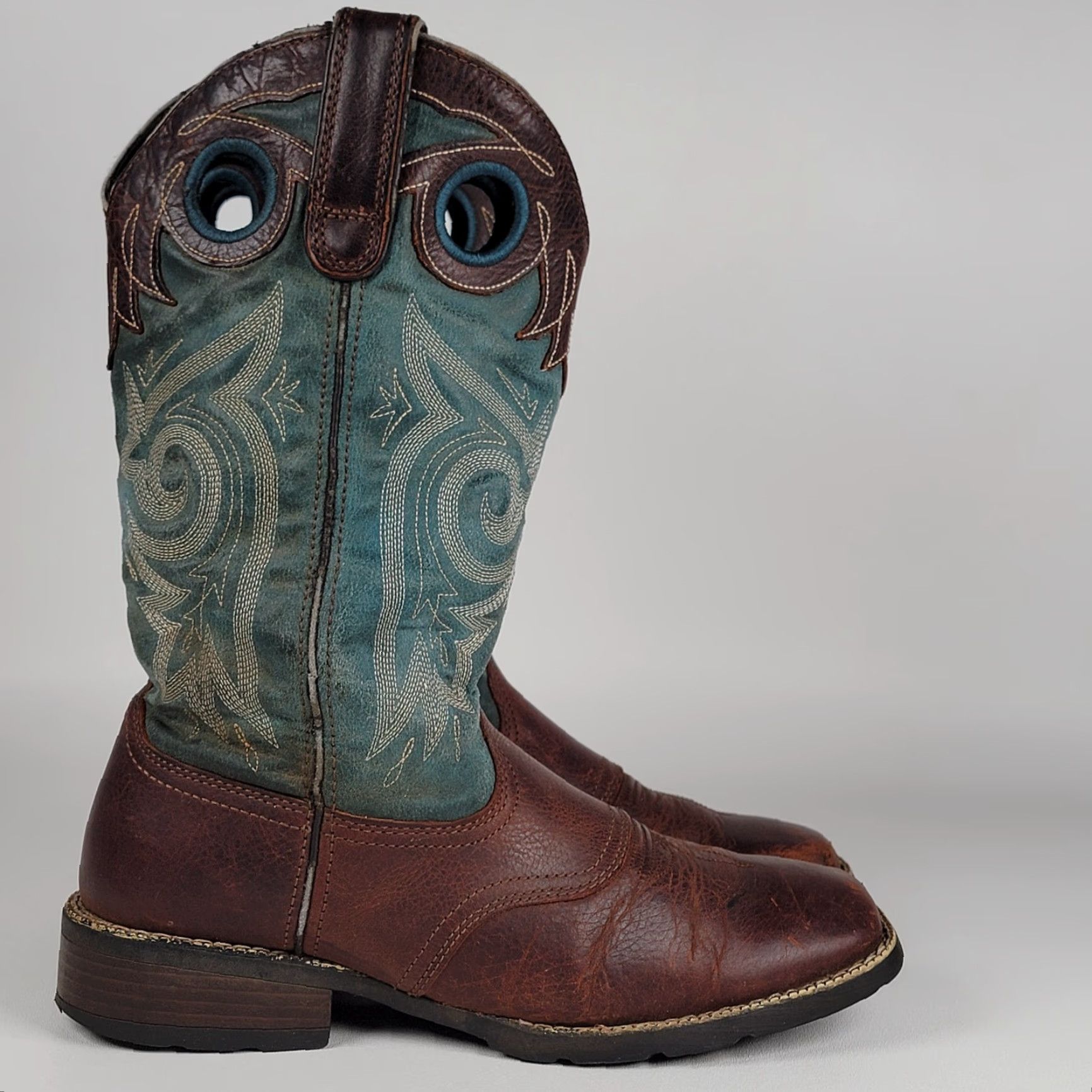 Durango Durango® Saddle Western Boots Women's 9.5 M Brown/Teal Drd0135 Size US 8 / IT 38 - 2 Thumbnail
