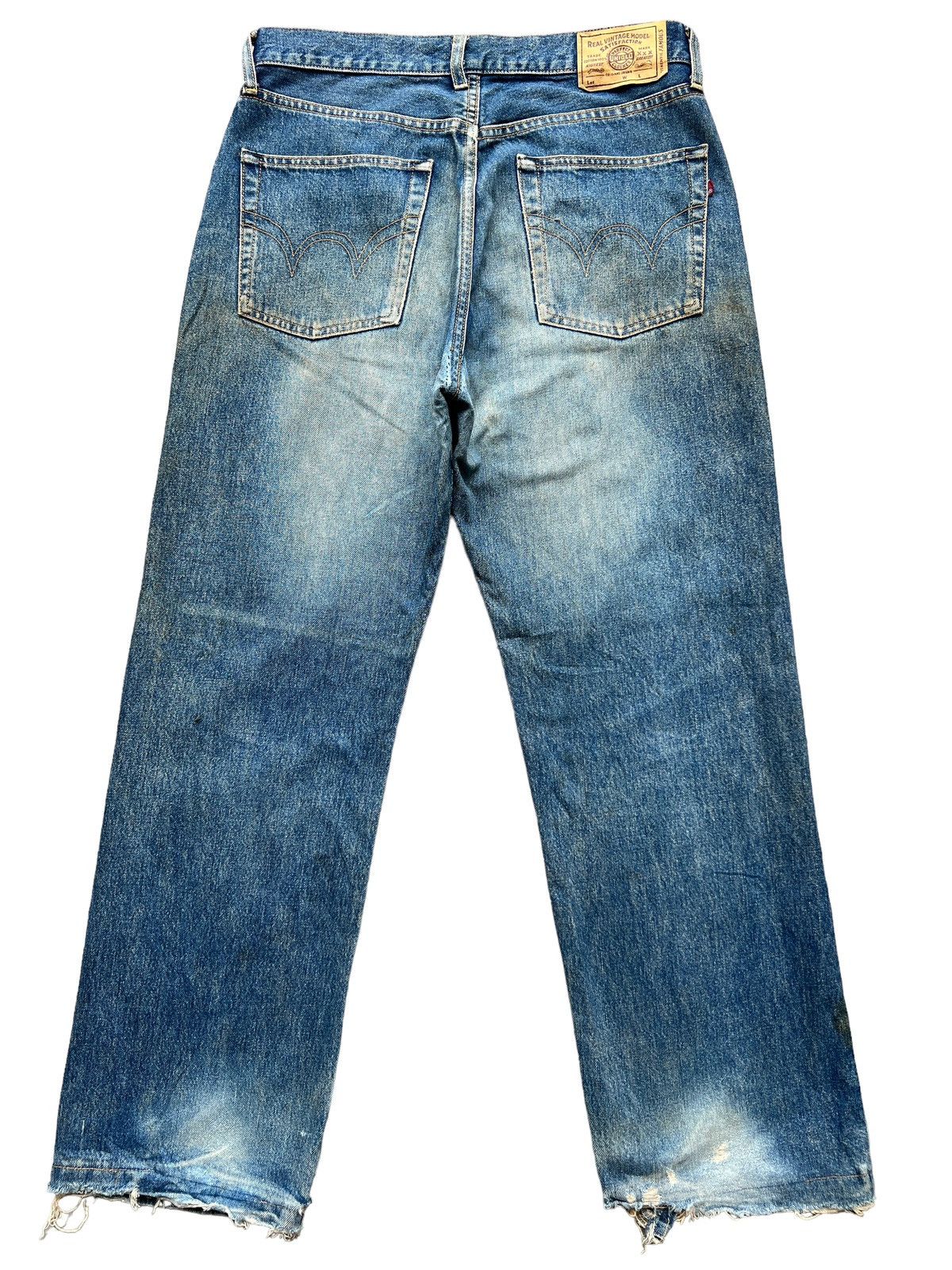 Uniqlo Vintage 90s Uniqlo Distressed Wide Mudwash Jeans 32x29 Size US 32 / EU 48 - 3 Thumbnail