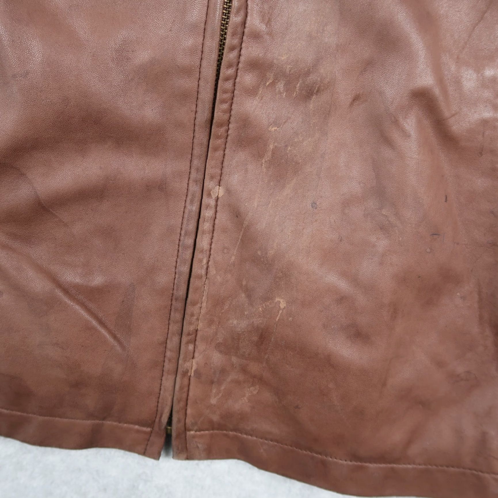 Golden Bear Golden Bear Leather Jacket Men's XL Regular Zip Up Bomber Brown 90s Classic Vintage Theme Casual Travel Winter Fall Spring Zip Full Zip Size US XL / EU 56 / 4 - 5 Thumbnail