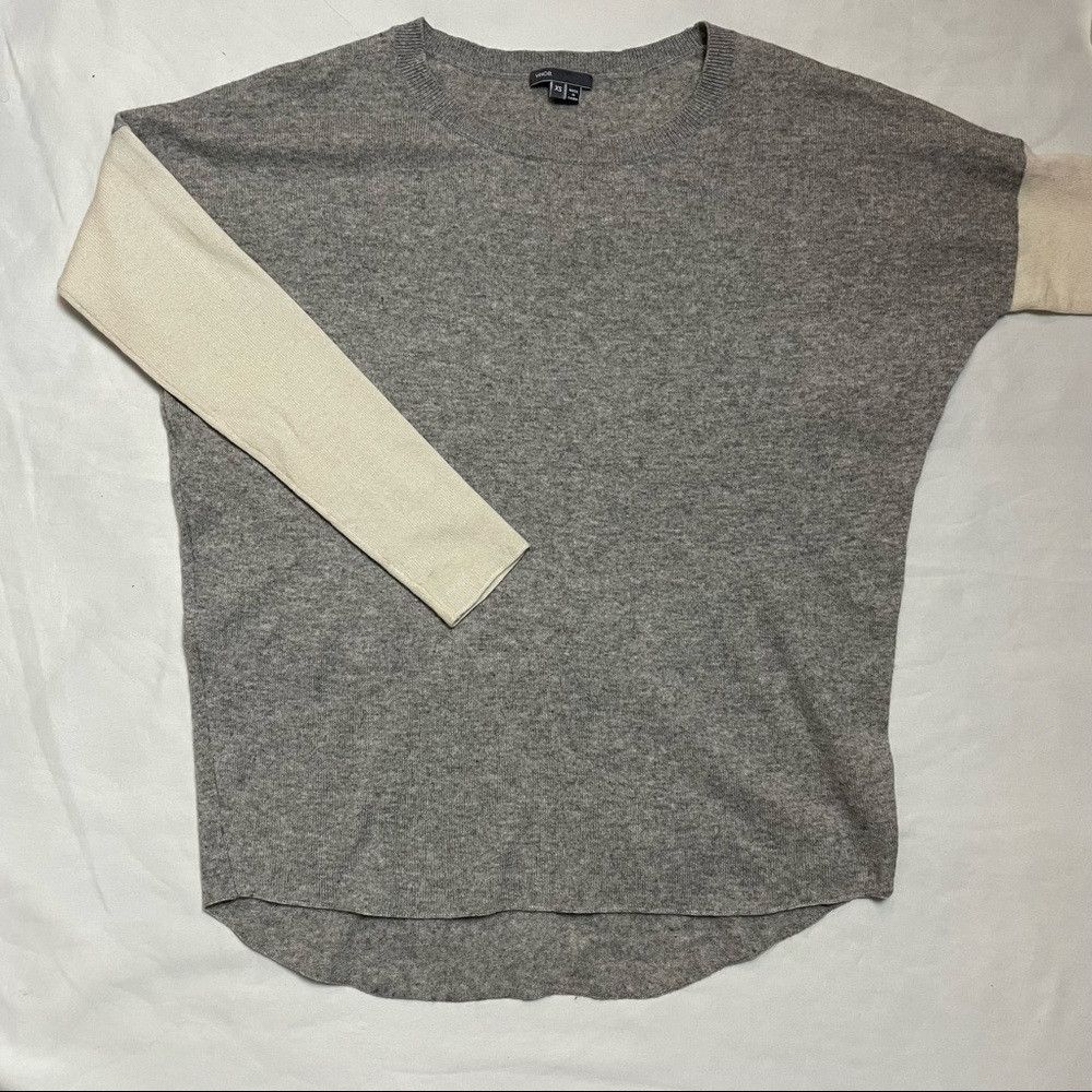 Vince Vince Colorblock Sweater Gray Wool Cashmere Size XS Size XS / US 0-2 / IT 36-38 - 6 Thumbnail