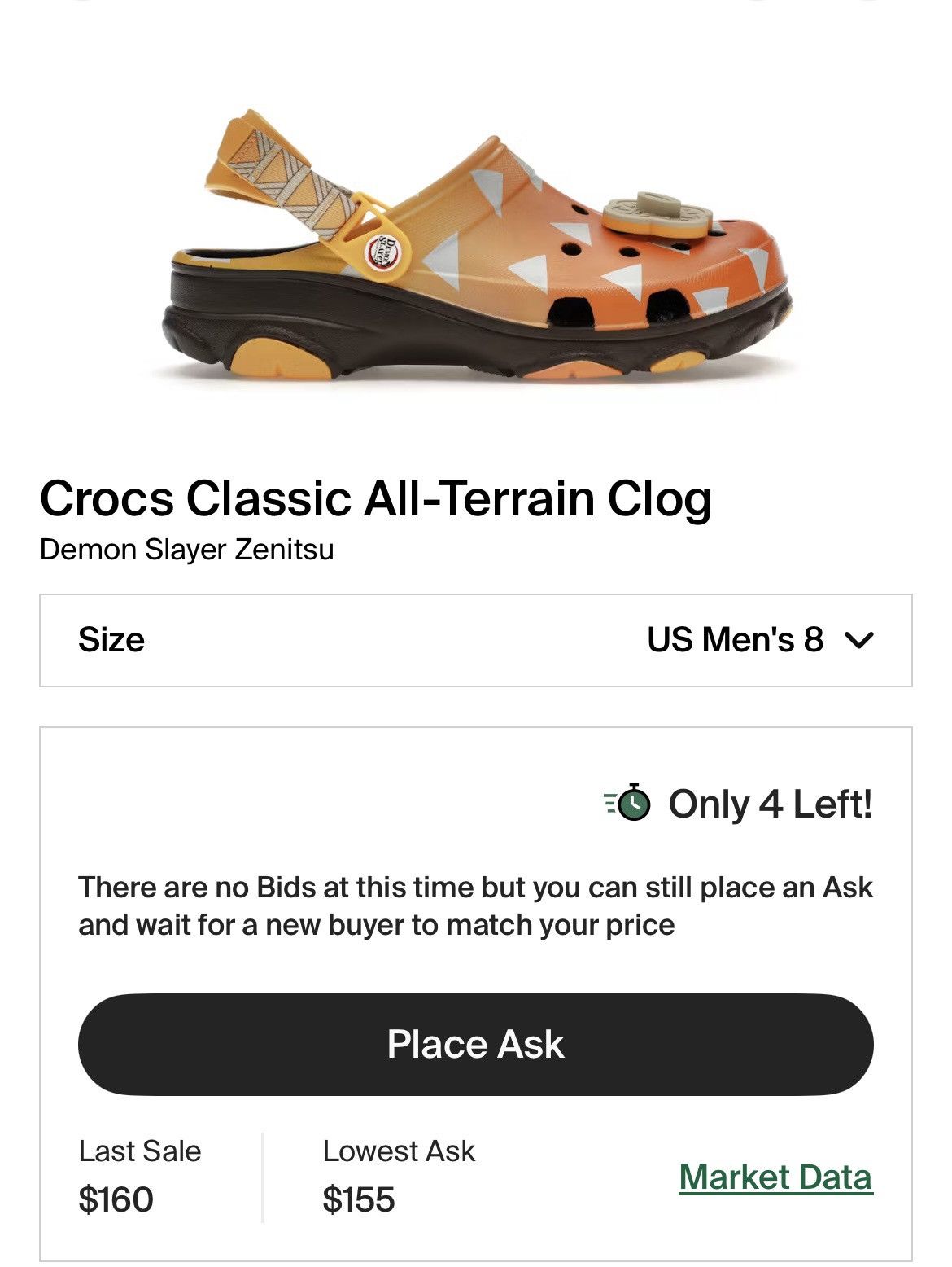 Crocs Crocs x Demon Slayer Zenitsu All-Terrain Clog Size US 8 / EU 41 - 9 Thumbnail