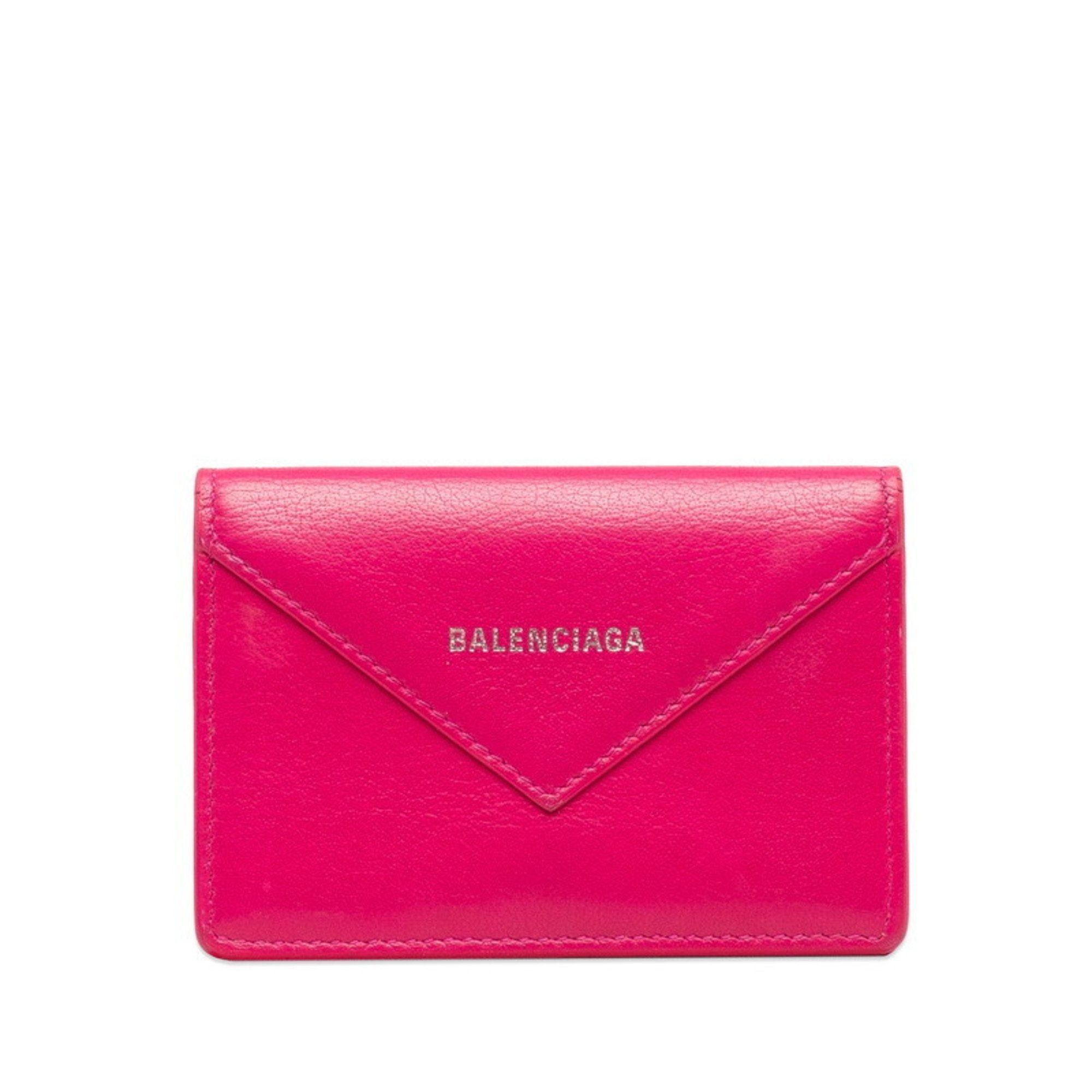 image of Balenciaga Card Case, Pass Business Holder 499201 Pink Leather Women's in Black