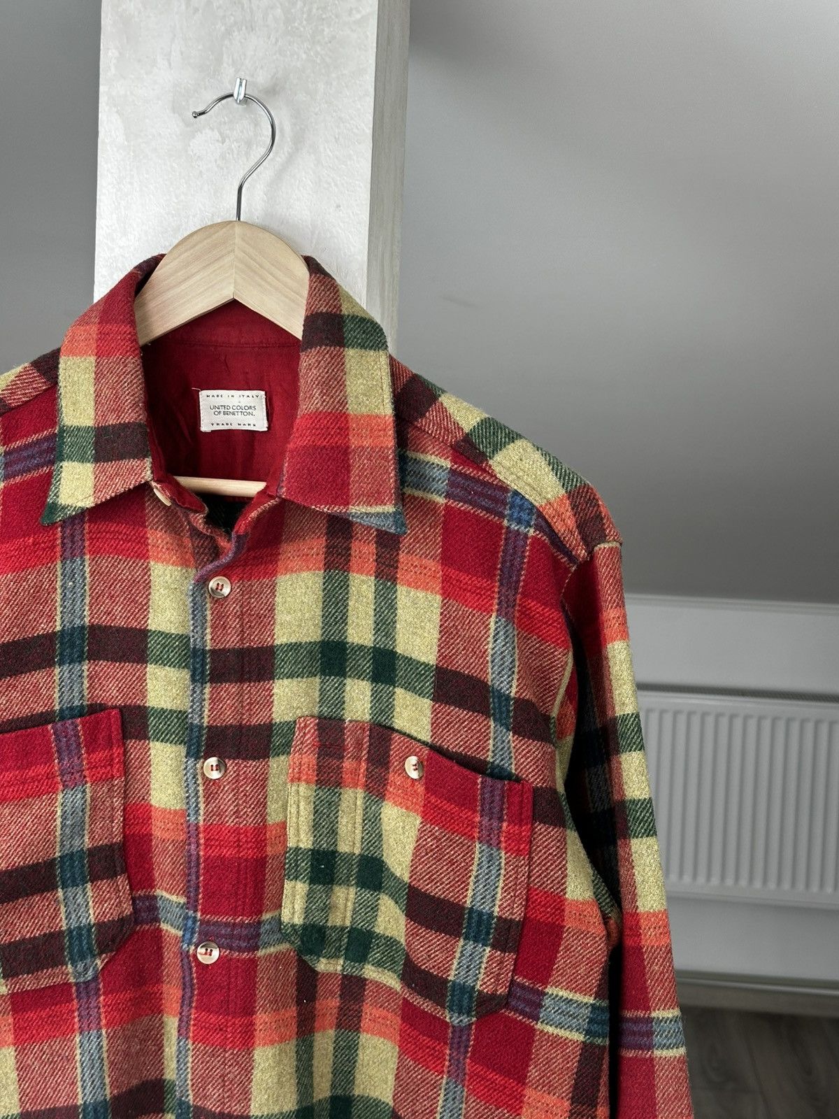 Vintage Vintage Benetton Style Wool Flannel Shirt Size US L / EU 52-54 / 3 - 3 Thumbnail