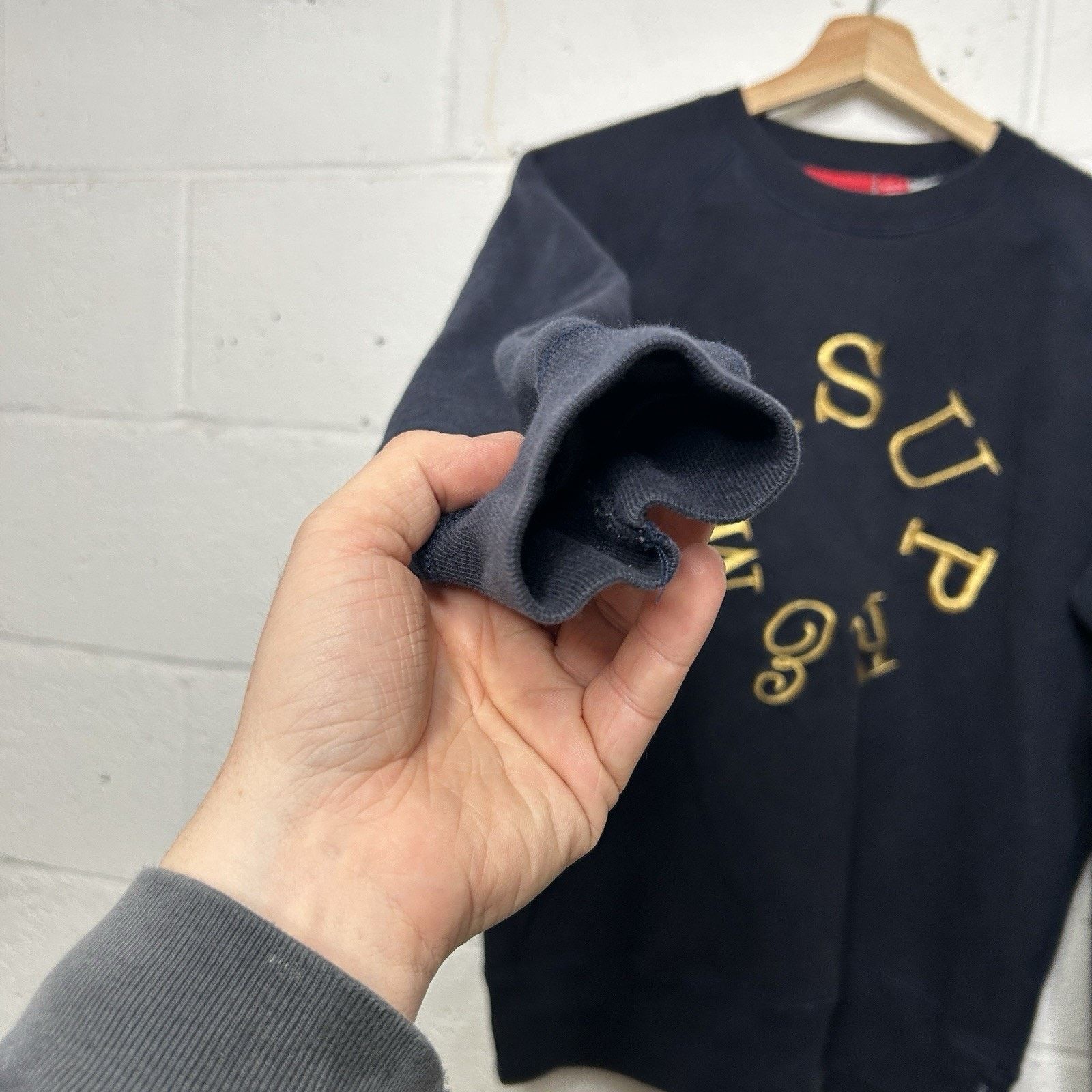 Supreme Supreme Circle Script CrewNeck Sweatshirt “Navy Gold” FW13 Size US M / EU 48-50 / 2 - 8 Thumbnail