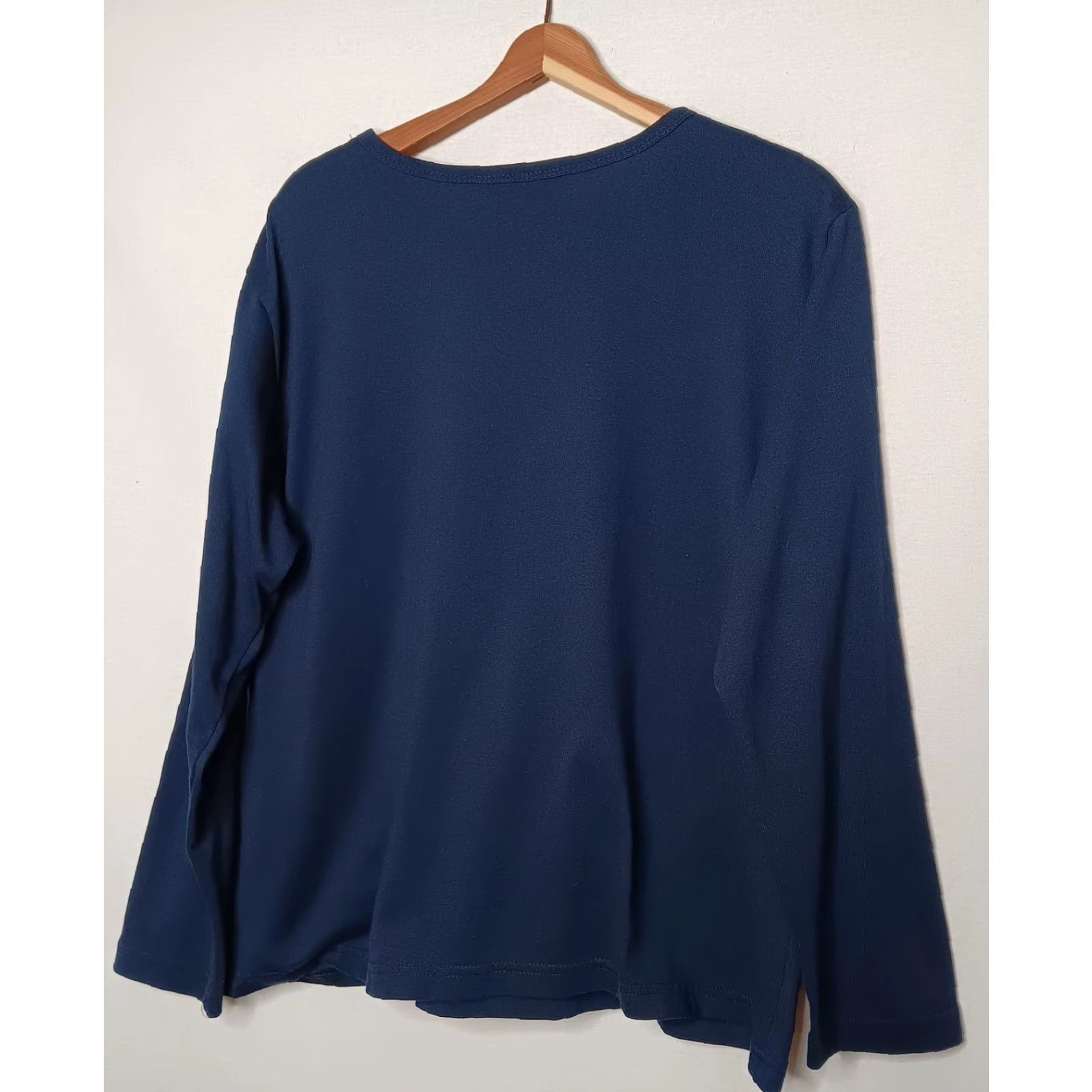 Vintage VINTAGE Bedford Fair Womens Long Sleeve Knit Christmas Shirt XL Winter Holiday Glitter Blue Size XL / US 12-14 / IT 48-50 - 2 Thumbnail