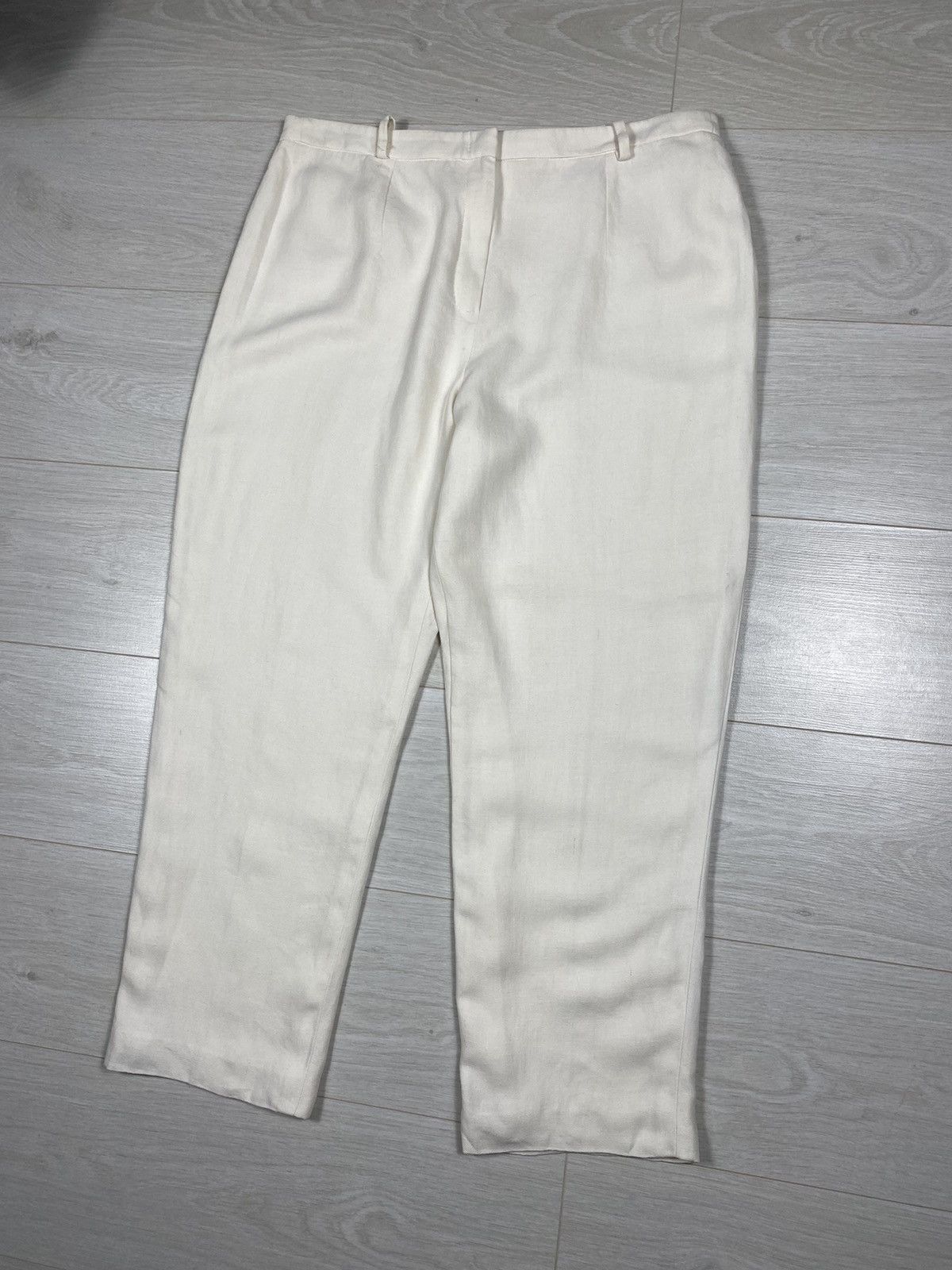 Hermes × Maison Margiela × Vintage Hermes Paris by Margiela Unisex Pants Straight 90s Linen Size US 34 / EU 50 - 8 Thumbnail