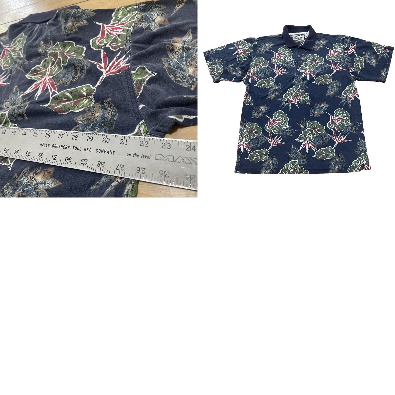 Vintage VINTAGE Chi Chi Polo Shirt Men M Blue Green Leaves Print 90s Retro Hawaiian Casual Polo Shirt Men M Size US M / EU 48-50 / 2 - 11 Thumbnail