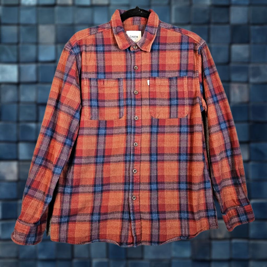 Katin Katin Shirt Mens SM Red Men plaid check button Flannel Casual Size Size US S / EU 44-46 / 1 - 1 Thumbnail