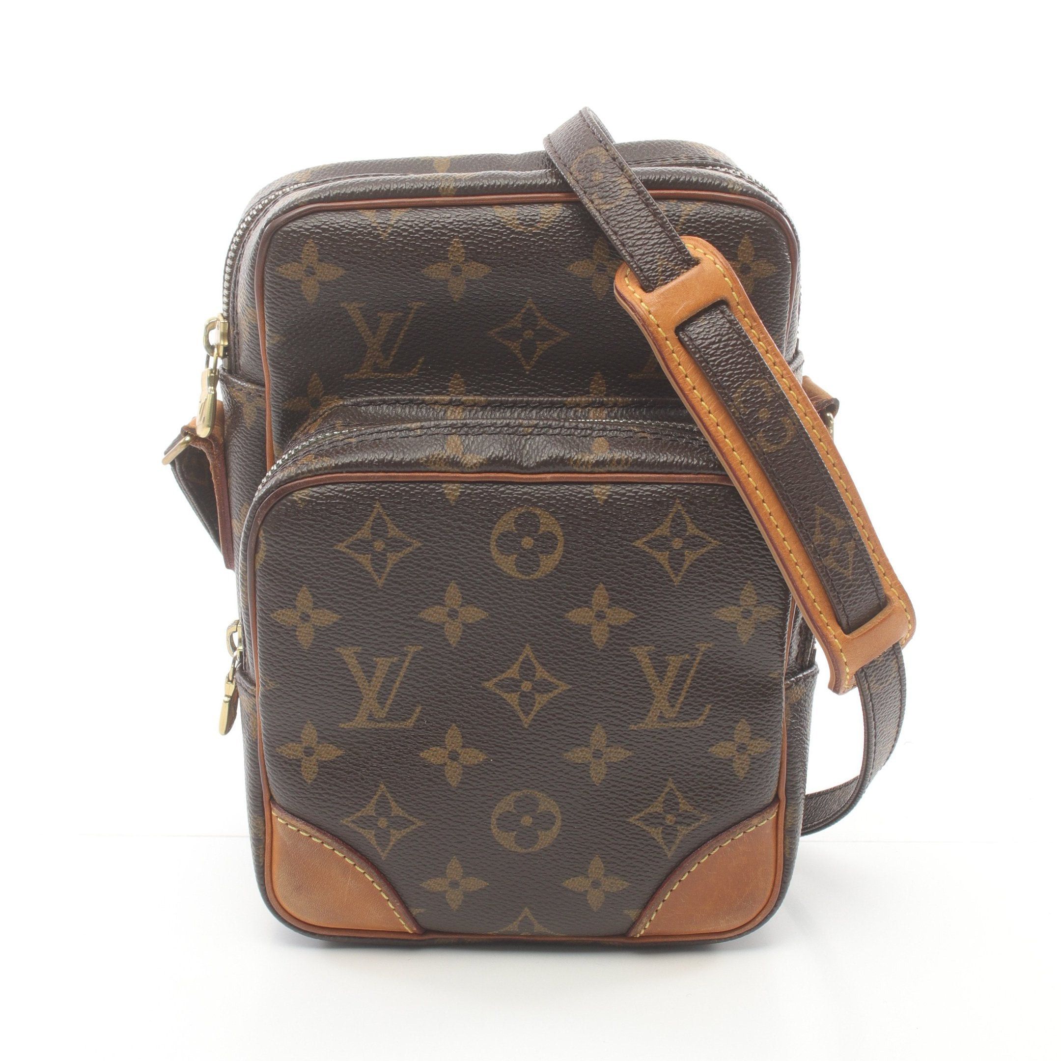 Louis Vuitton Amazon Monogram Shoulder Bag Leather Brown