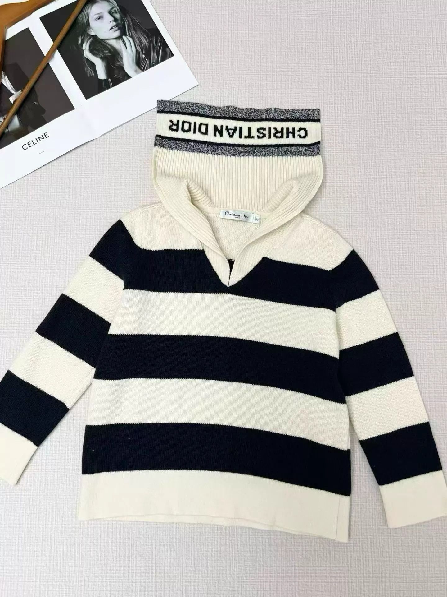 Dior Christian Dior Navy Colorblock Knit Top Size M / US 6-8 / IT 42-44 - 1 Thumbnail