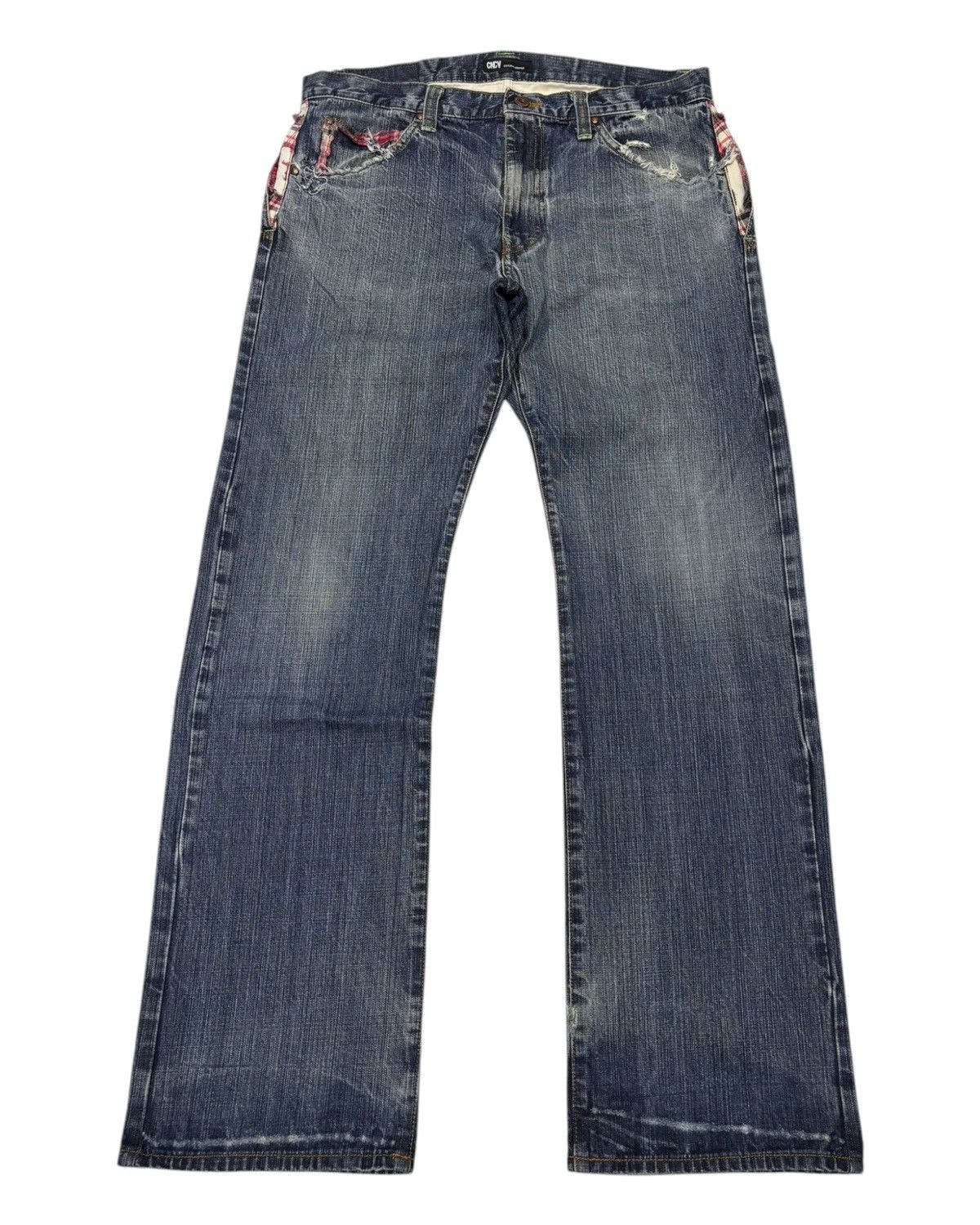 Hysteric Glamour 🔥Double Waist CNCV Concave Attempt DISTRESS THRASHED JEANS Size US 34 / EU 50 - 7 Thumbnail