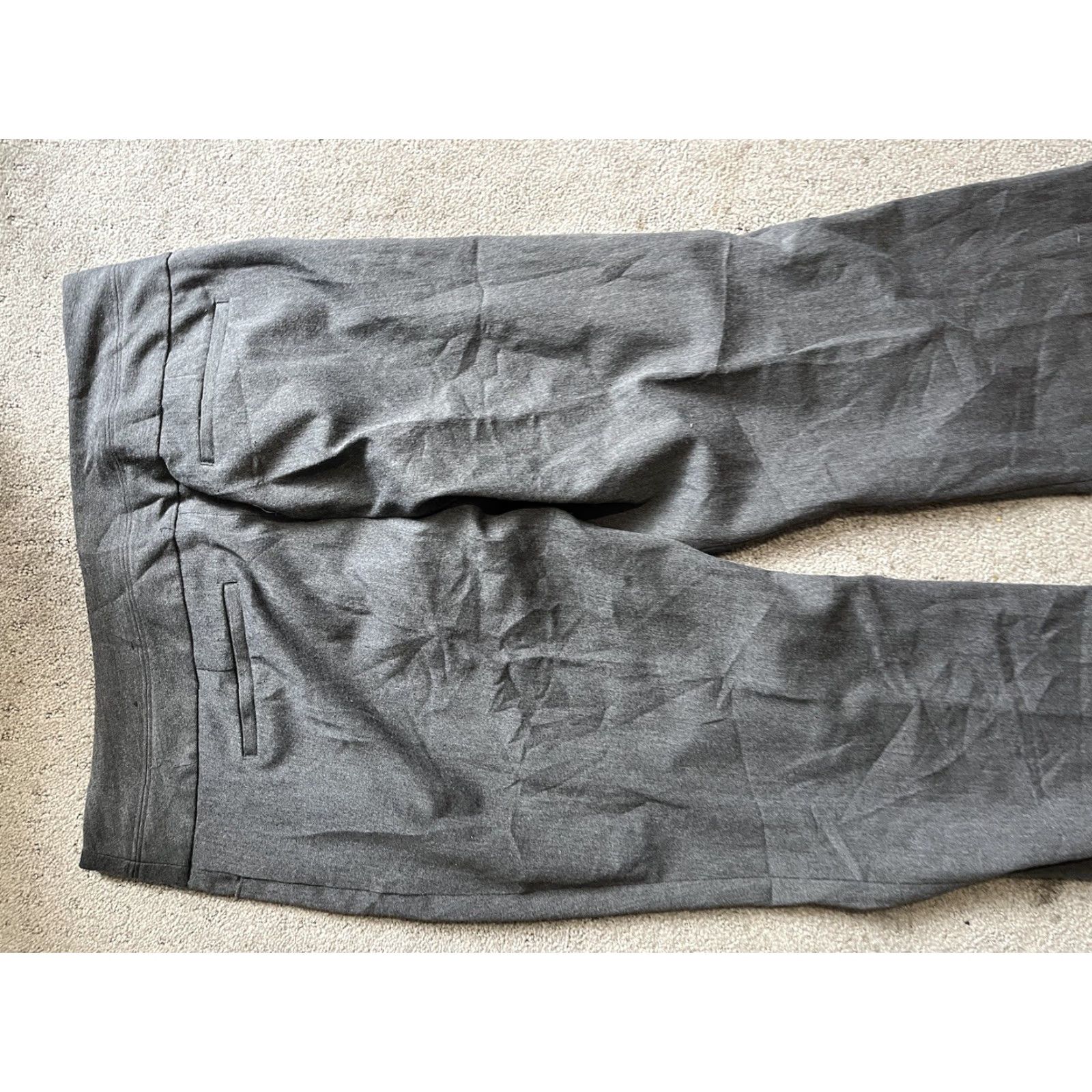Express Express Editor Relaxed Trouser Pants Women’s 8R Gray Mid Rise Chino, 27” Inseam, Size 8, Express Editor, Pants, Women, Gray, 90s/90s? Size 30" / US 8 / IT 44 - 4 Thumbnail