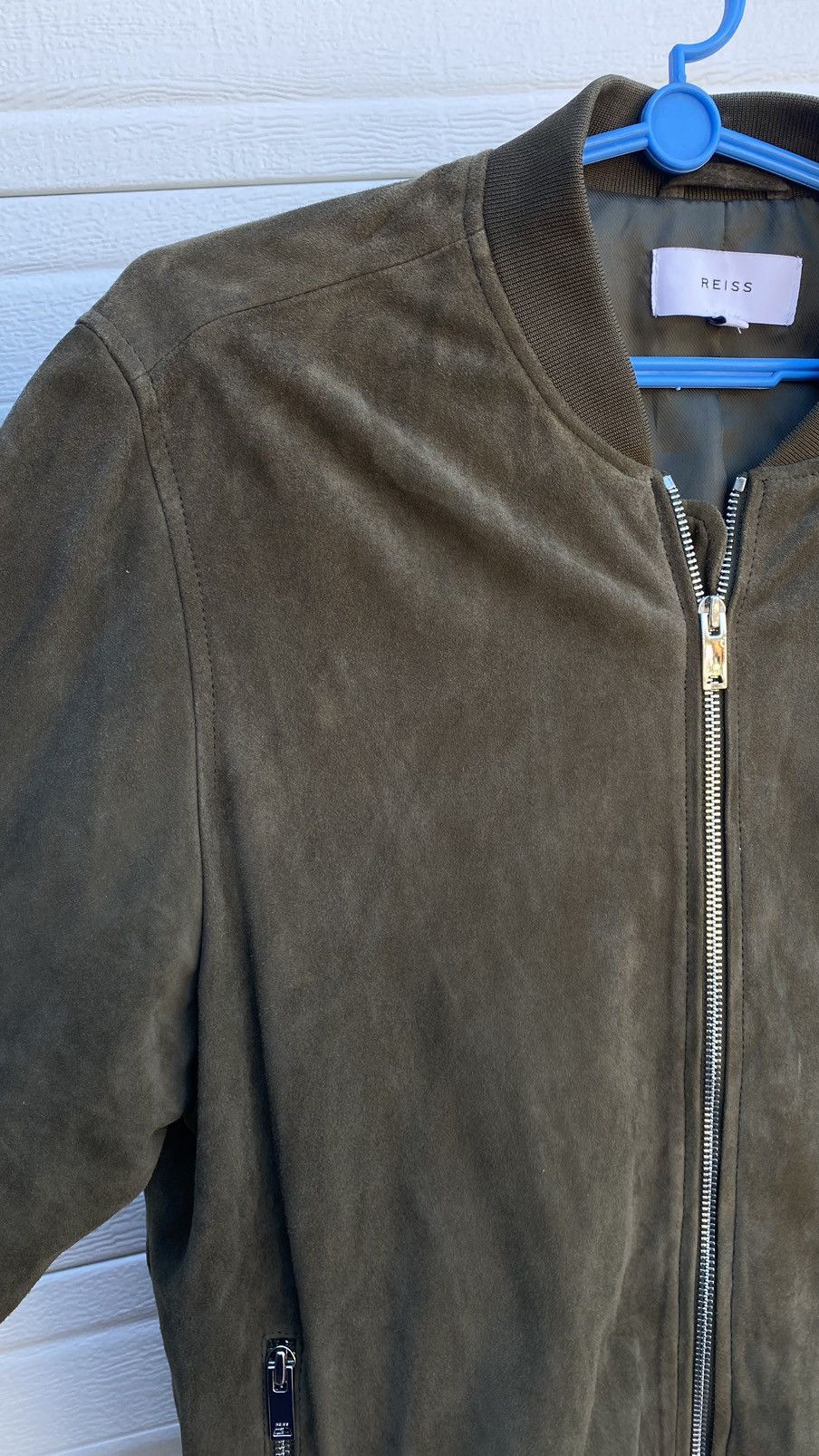 Reiss Reiss Suede Bomber Jacket - Medium - Olive Green Size US M / EU 48-50 / 2 - 11 Thumbnail