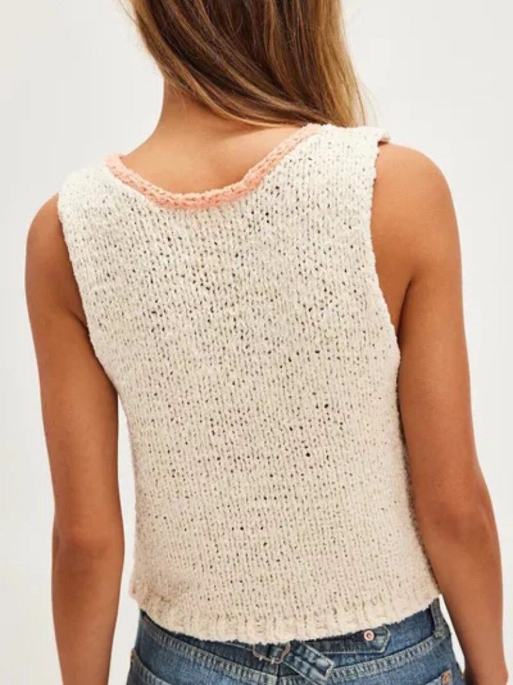 Free People New Free People Sicily Shell Sweater In Ivory Combo Size S Size S / US 4 / IT 40 - 3 Thumbnail