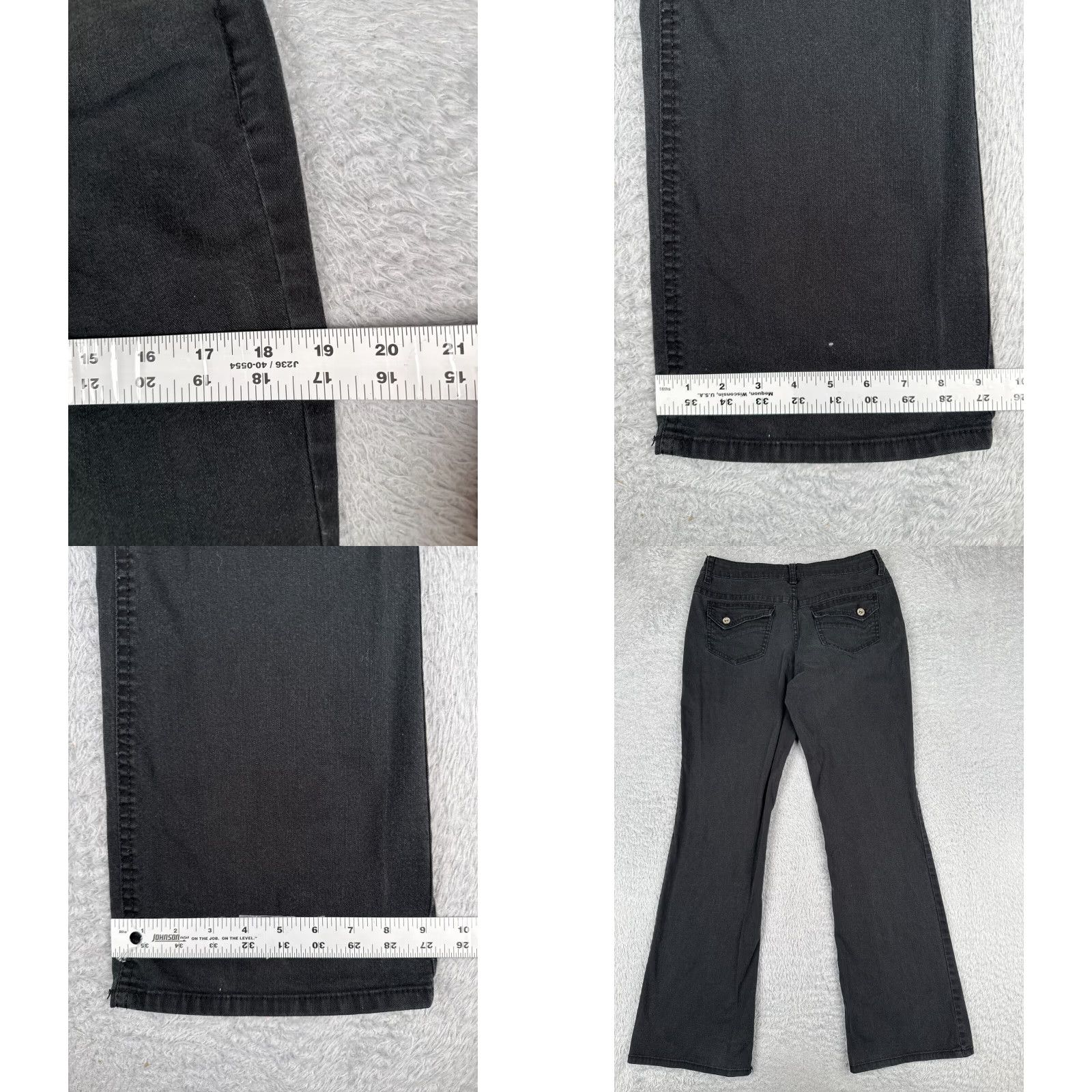 Faded Glory Faded Glory Jeans Womens 6 Black Denim Flared Mid Rise Cotton Blend 28x31 Size 28" / US 6 / IT 42 - 9 Thumbnail