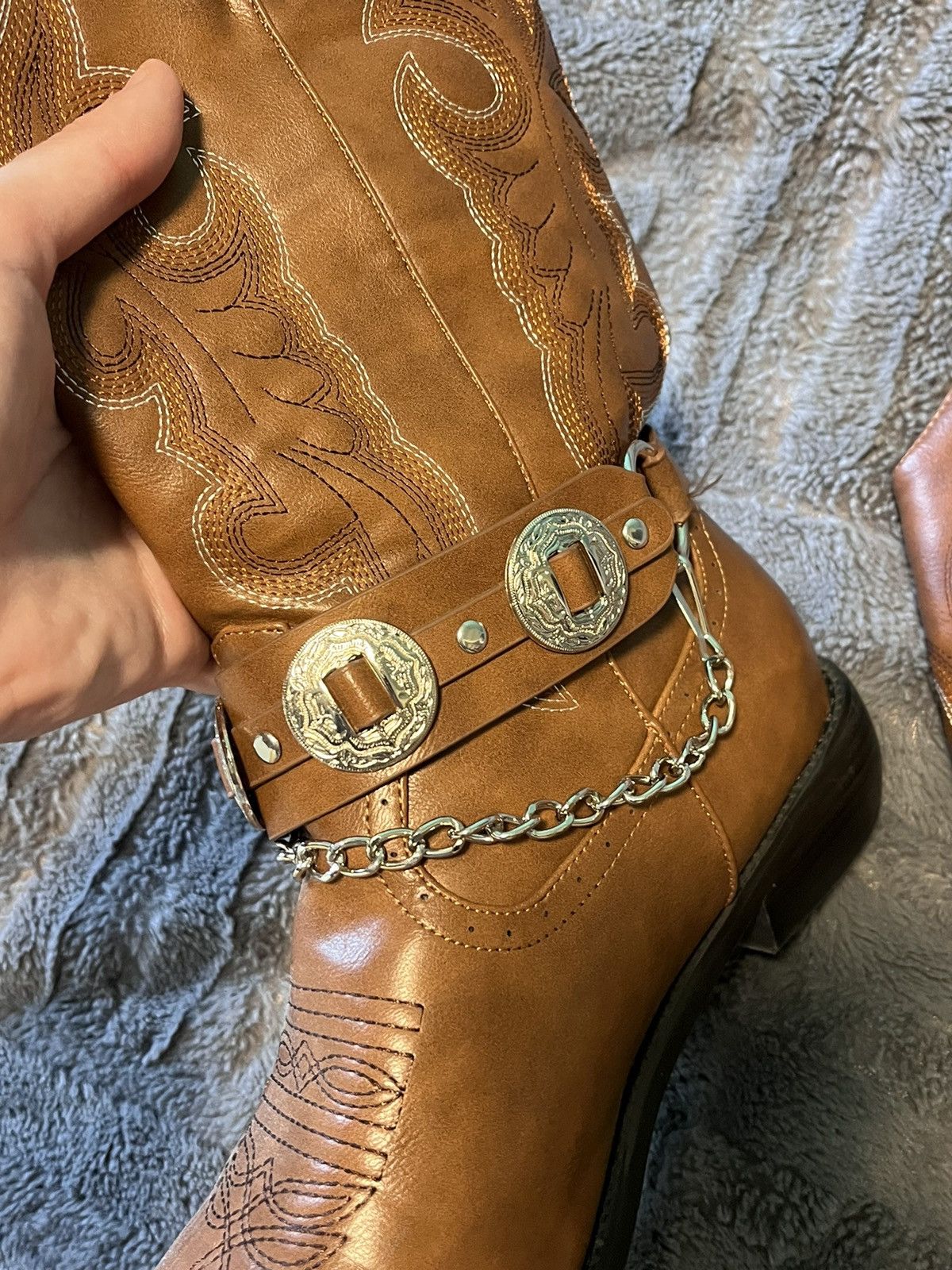 Other Vintage Brown Cowboy Boots with Details Size US 11 / IT 41 - 2 Thumbnail