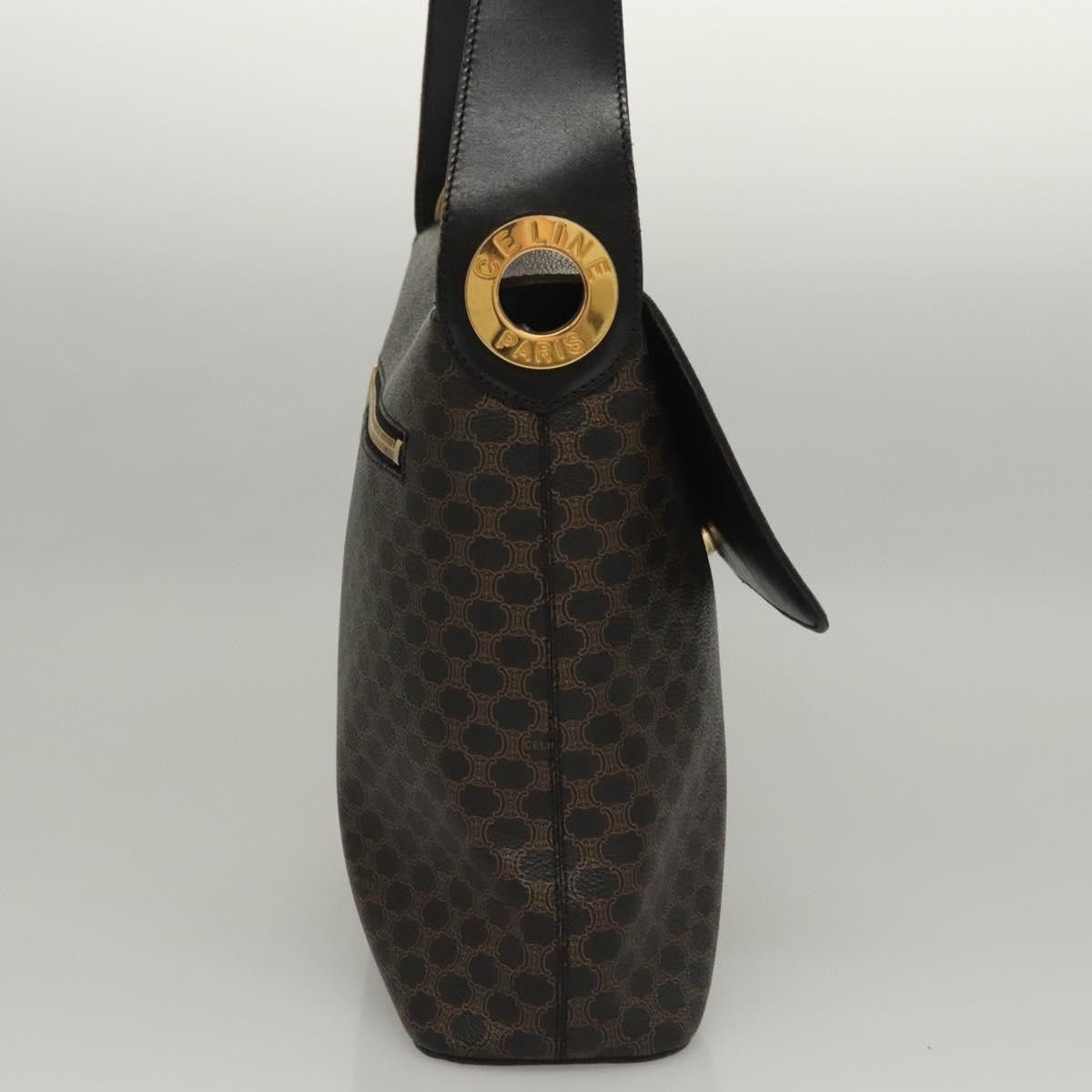 Celine CELINE Macadam Canvas Shoulder Bag Pvc Leather Black Gold Size ONE SIZE - 5 Thumbnail