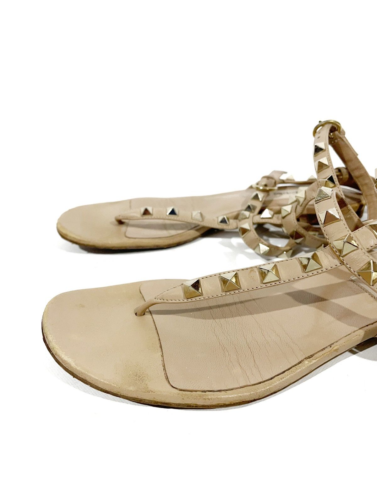 Designer × Valentino Valentino Garavani Beige Leather Sandal Women 36 Rockstud Size US 6 / IT 36 - 3 Thumbnail